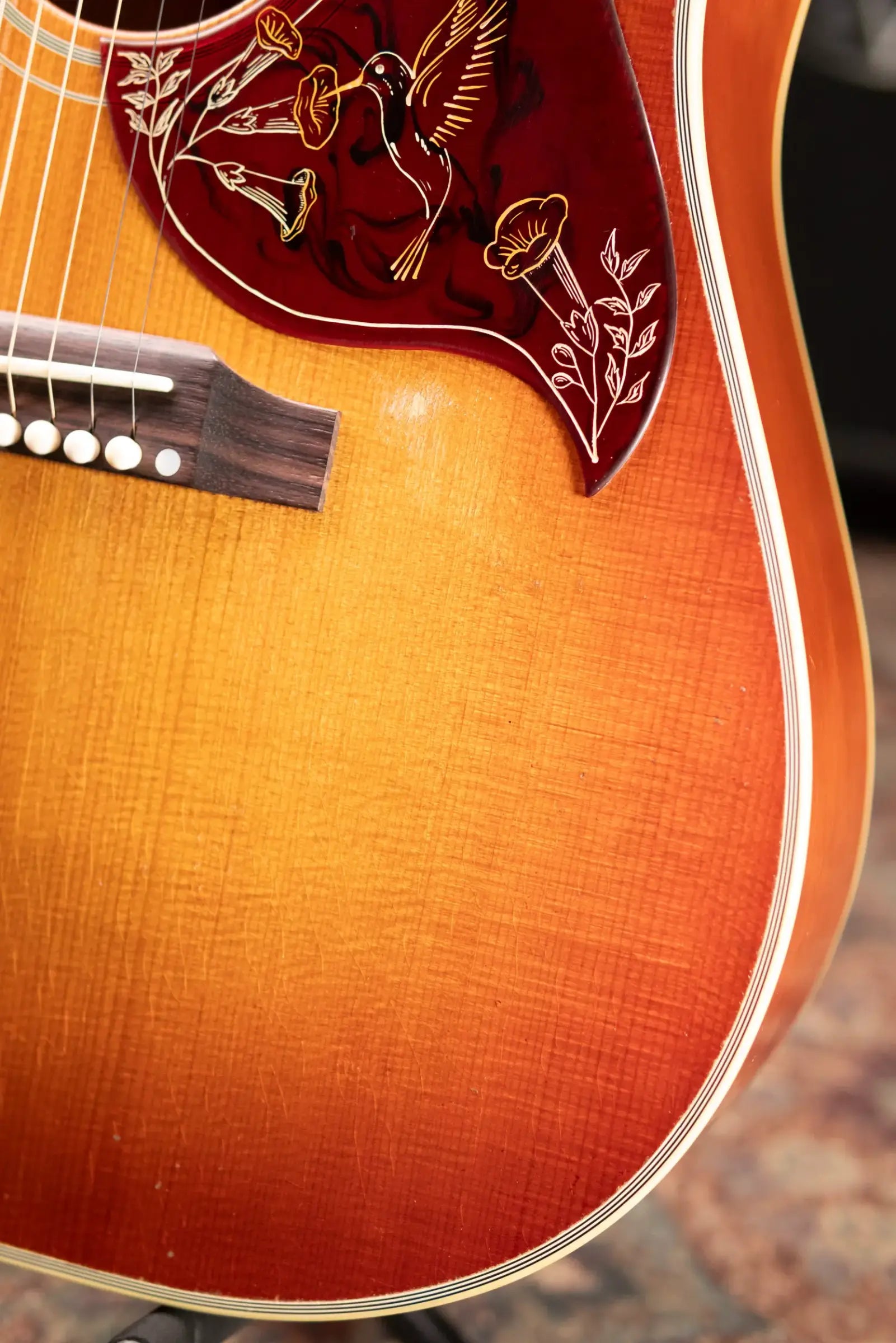 Gibson Custom Shop 1960 Hummingbird Murphy Lab Heavy Aged Dreadnought Acoustic Guitar - Heritage Cherry Sunburst with Hardshell Case