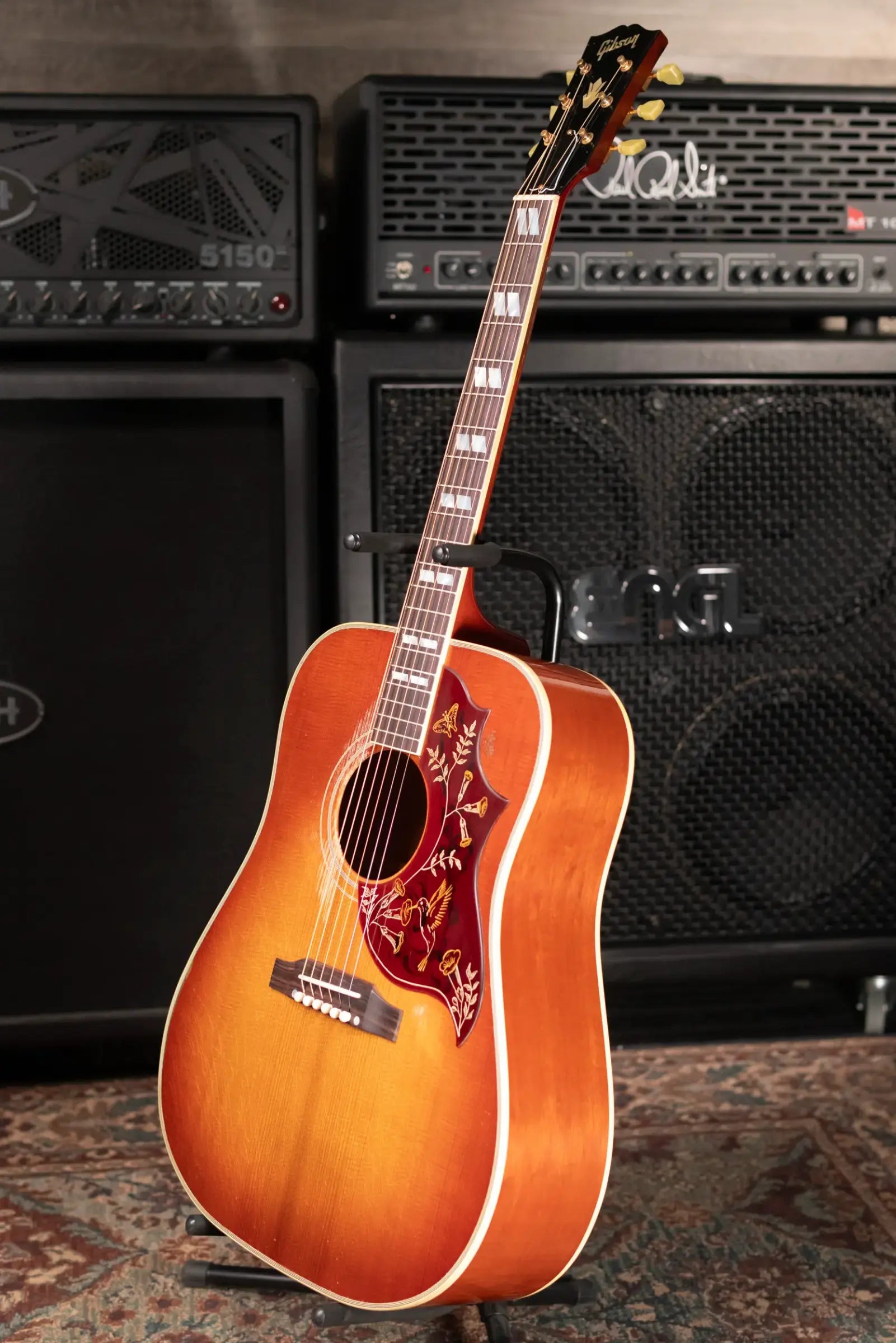 Gibson Custom Shop 1960 Hummingbird Murphy Lab Heavy Aged Dreadnought Acoustic Guitar - Heritage Cherry Sunburst with Hardshell Case