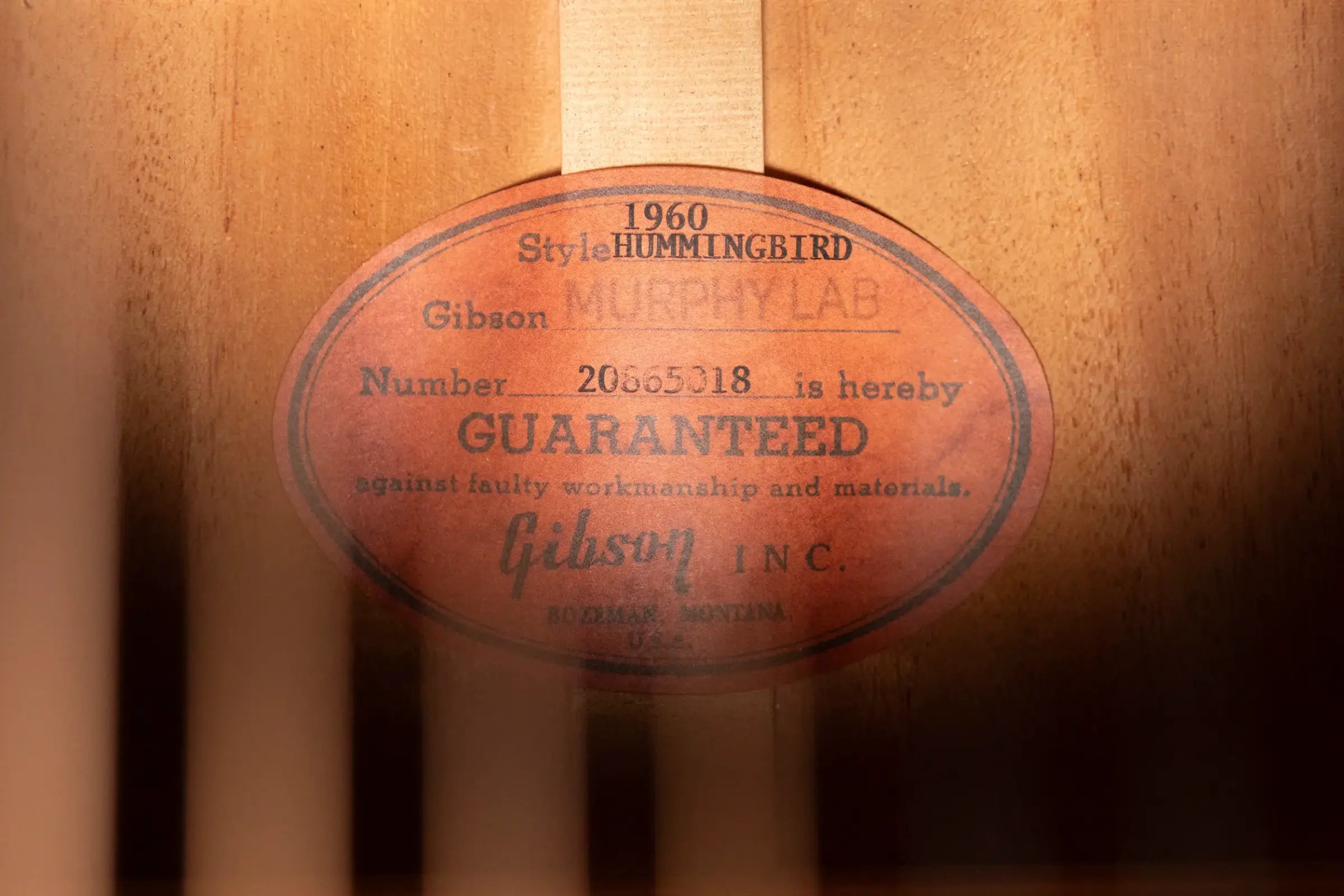 Gibson Custom Shop 1960 Hummingbird Murphy Lab Heavy Aged Dreadnought Acoustic Guitar - Heritage Cherry Sunburst with Hardshell Case