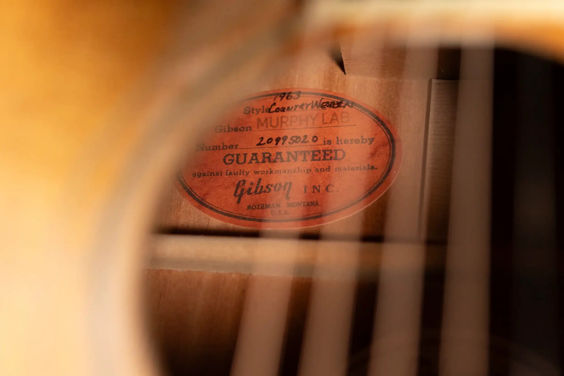 Gibson Custom Shop 1963 Country Western Murphy Lab Heavy Aged Acoustic Guitar - Smoked Natural with Hardshell Case