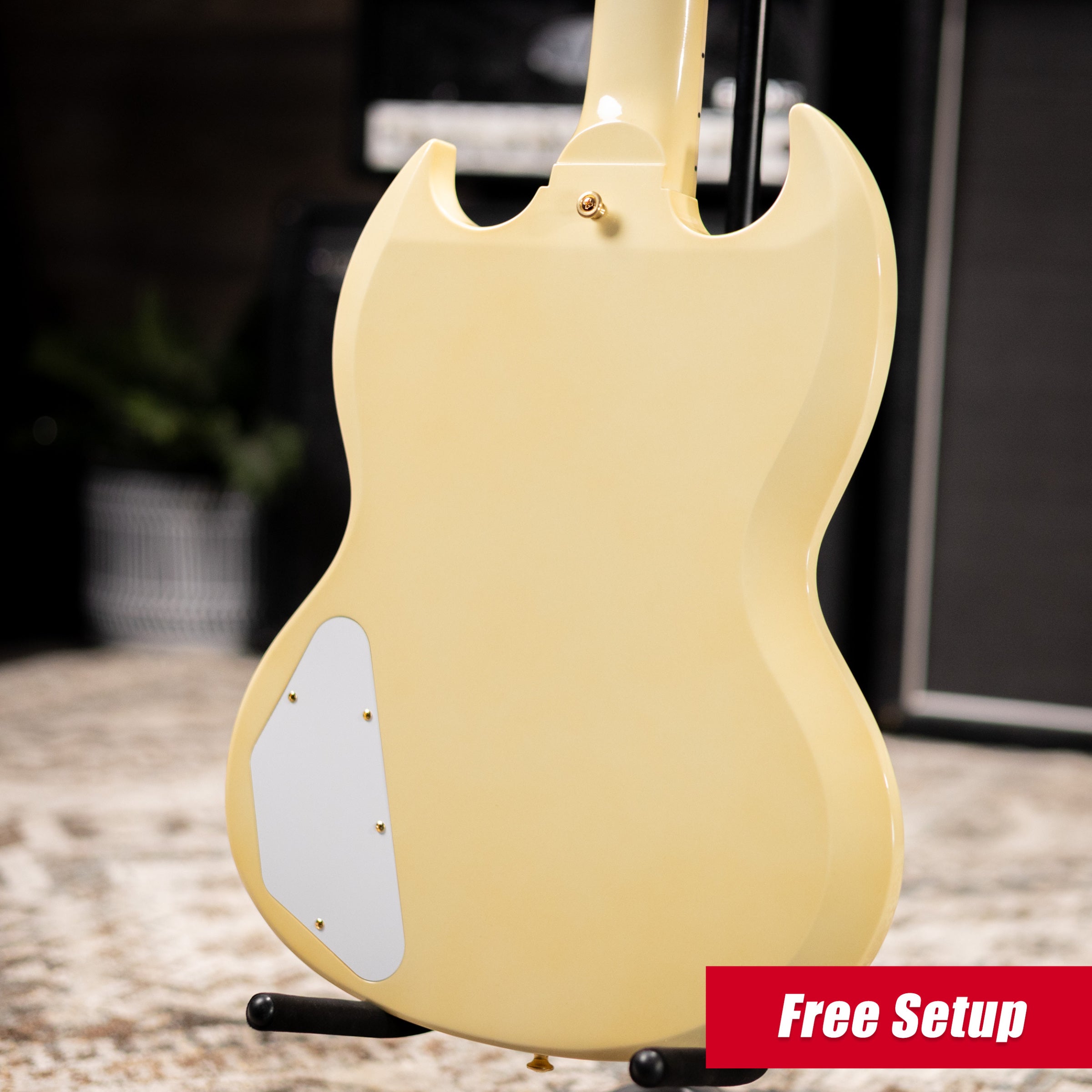 Gibson Custom Shop 1963 Les Paul SG Custom Reissue 3-Pickup with Maestro VOS Electric Guitar - Classic White with Hardshell Case