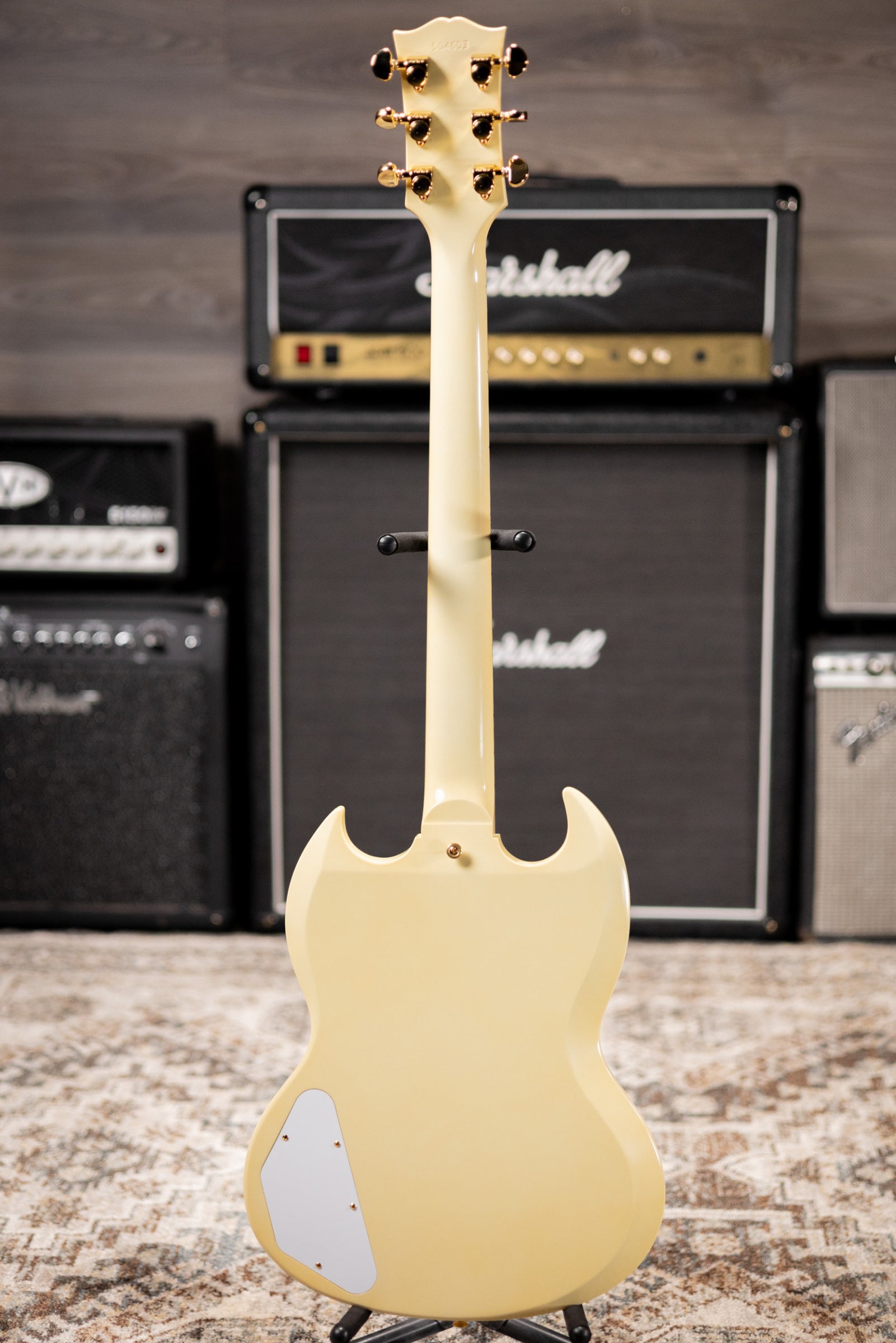 Gibson Custom Shop 1963 Les Paul SG Custom Reissue 3-Pickup with Maestro VOS Electric Guitar - Classic White with Hardshell Case