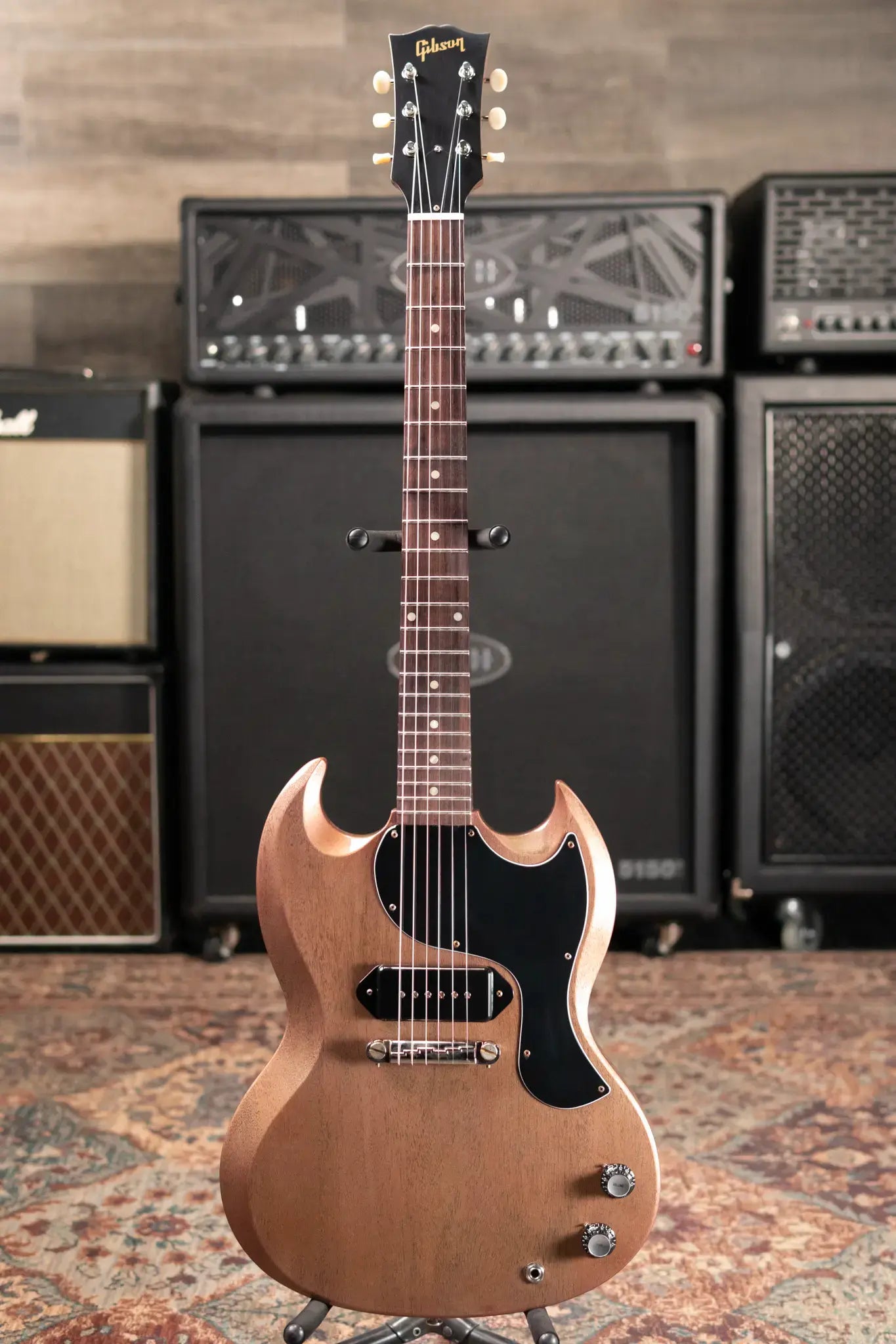 Gibson Custom Shop 1963 SG Junior Lightning Bar Bridge Electric Guitar - TV Heather Poly VOS with Hardshell Case