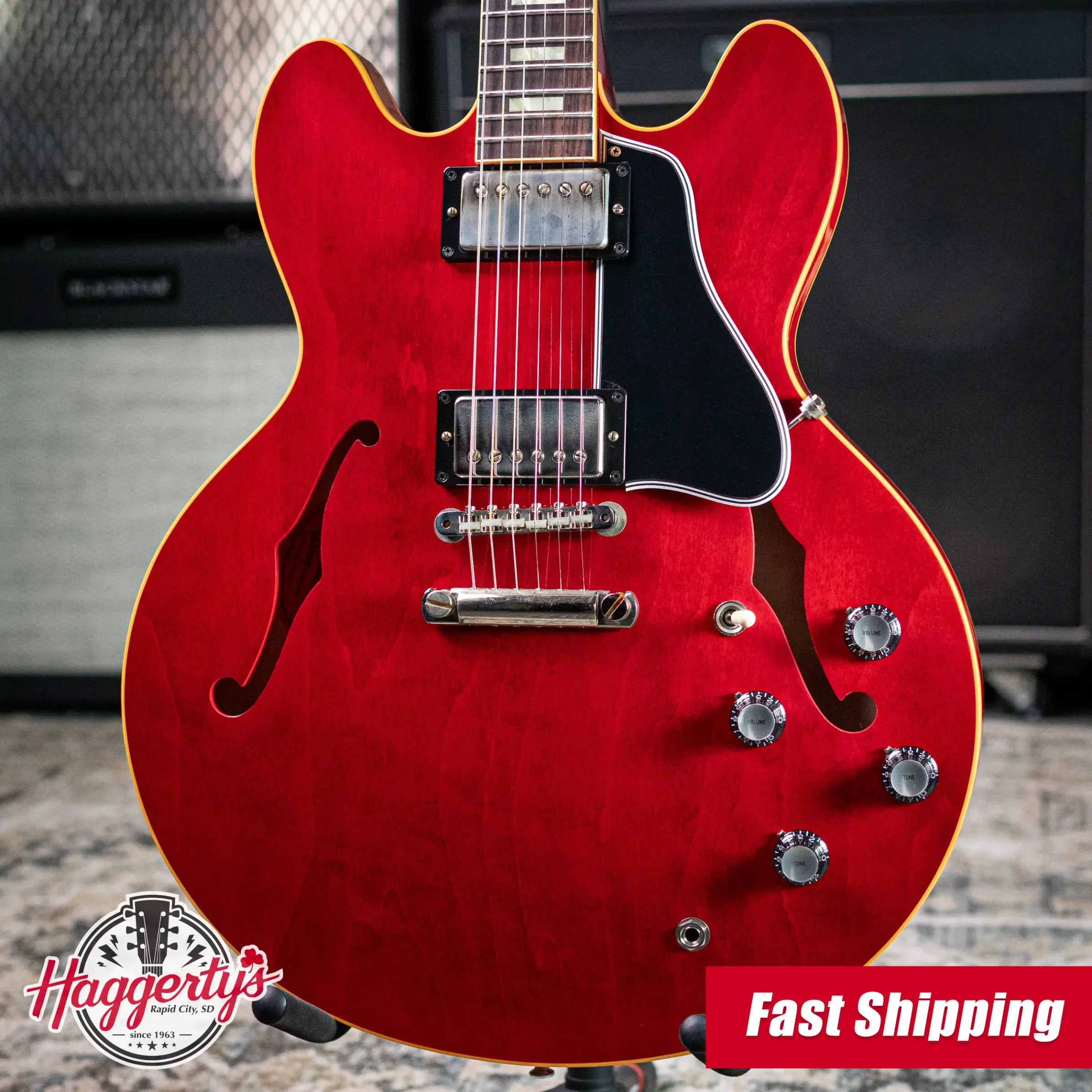 Gibson Custom Shop 1964 ES-335 Reissue VOS Semi-Hollow Electric Guitar - Sixties Cherry with Hardshell Case