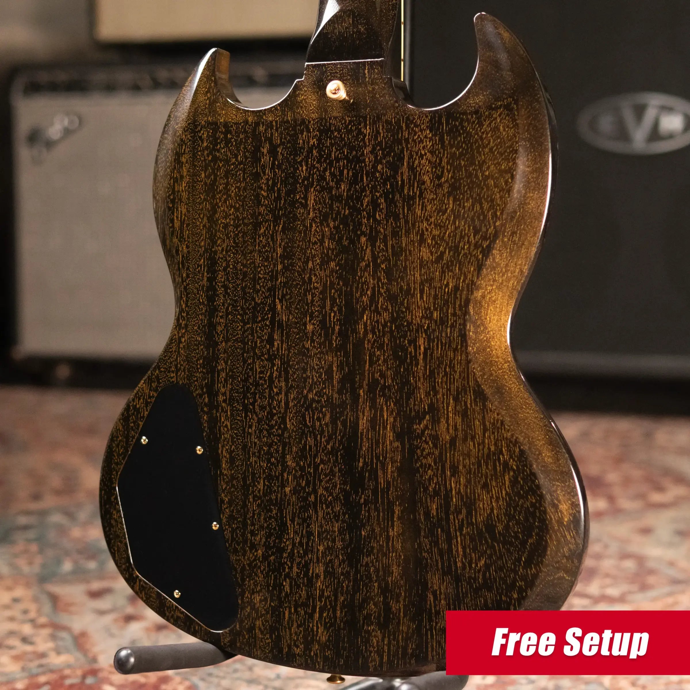 Gibson Custom Shop 1964 SG Standard with Maestro Electric Guitar - TV Black Gold with Hardshell Case