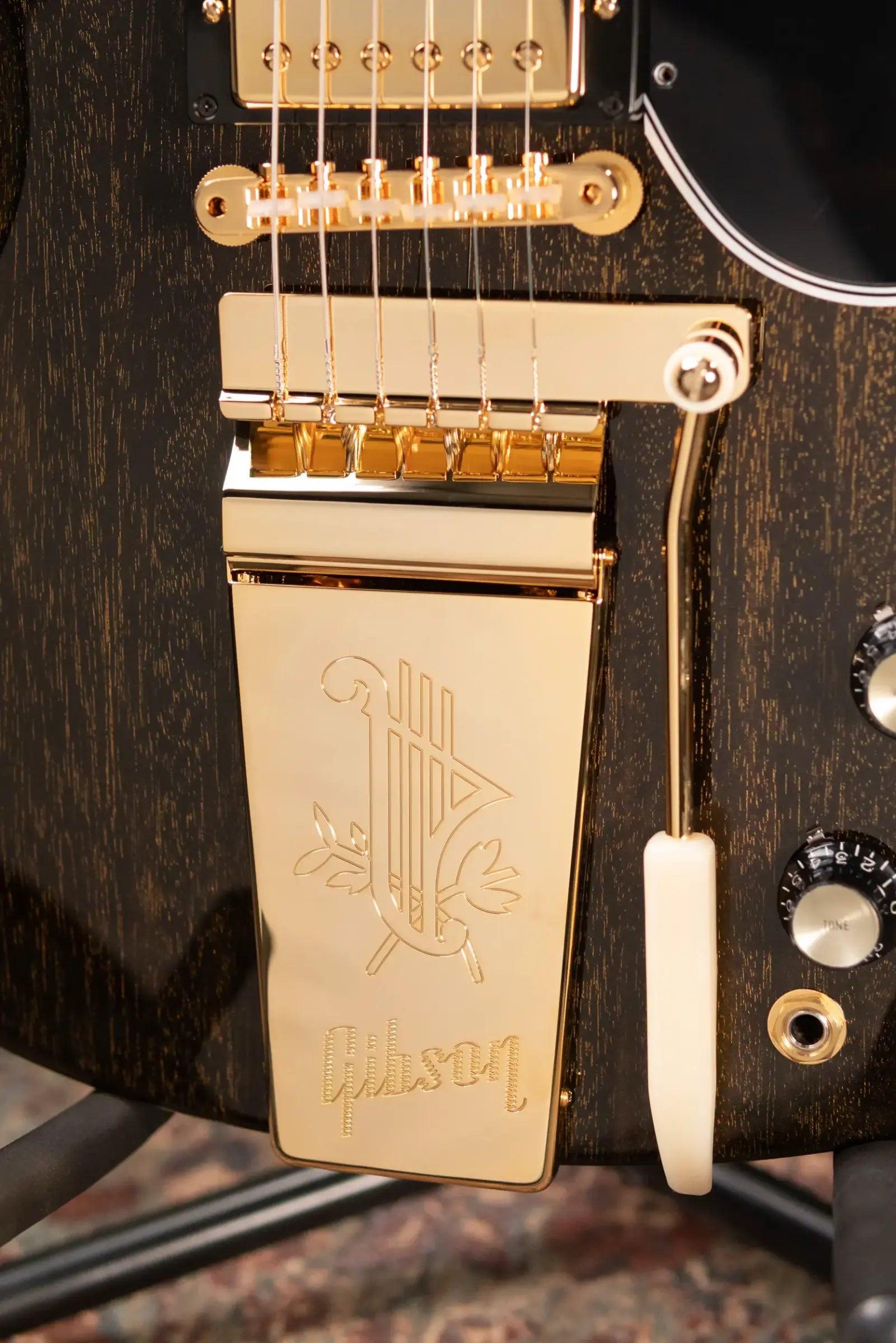 Gibson Custom Shop 1964 SG Standard with Maestro Electric Guitar - TV Black Gold with Hardshell Case