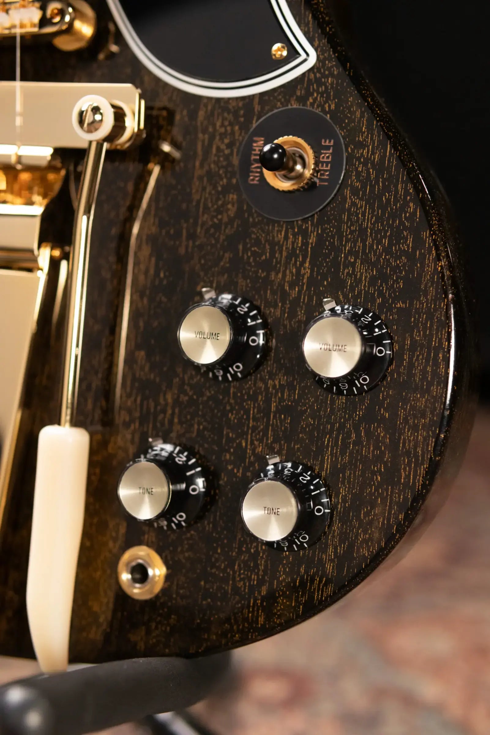 Gibson Custom Shop 1964 SG Standard with Maestro Electric Guitar - TV Black Gold with Hardshell Case
