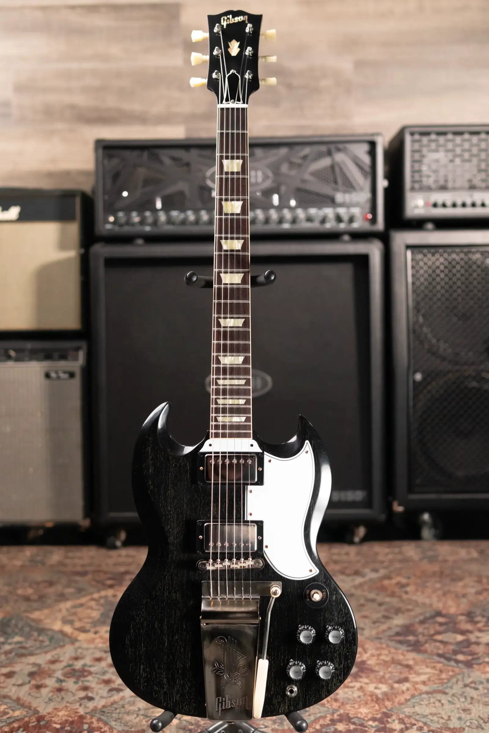 Gibson Custom Shop 1964 SG Standard with Maestro VOS Electric Guitar - Silver Fox with Hardshell Case