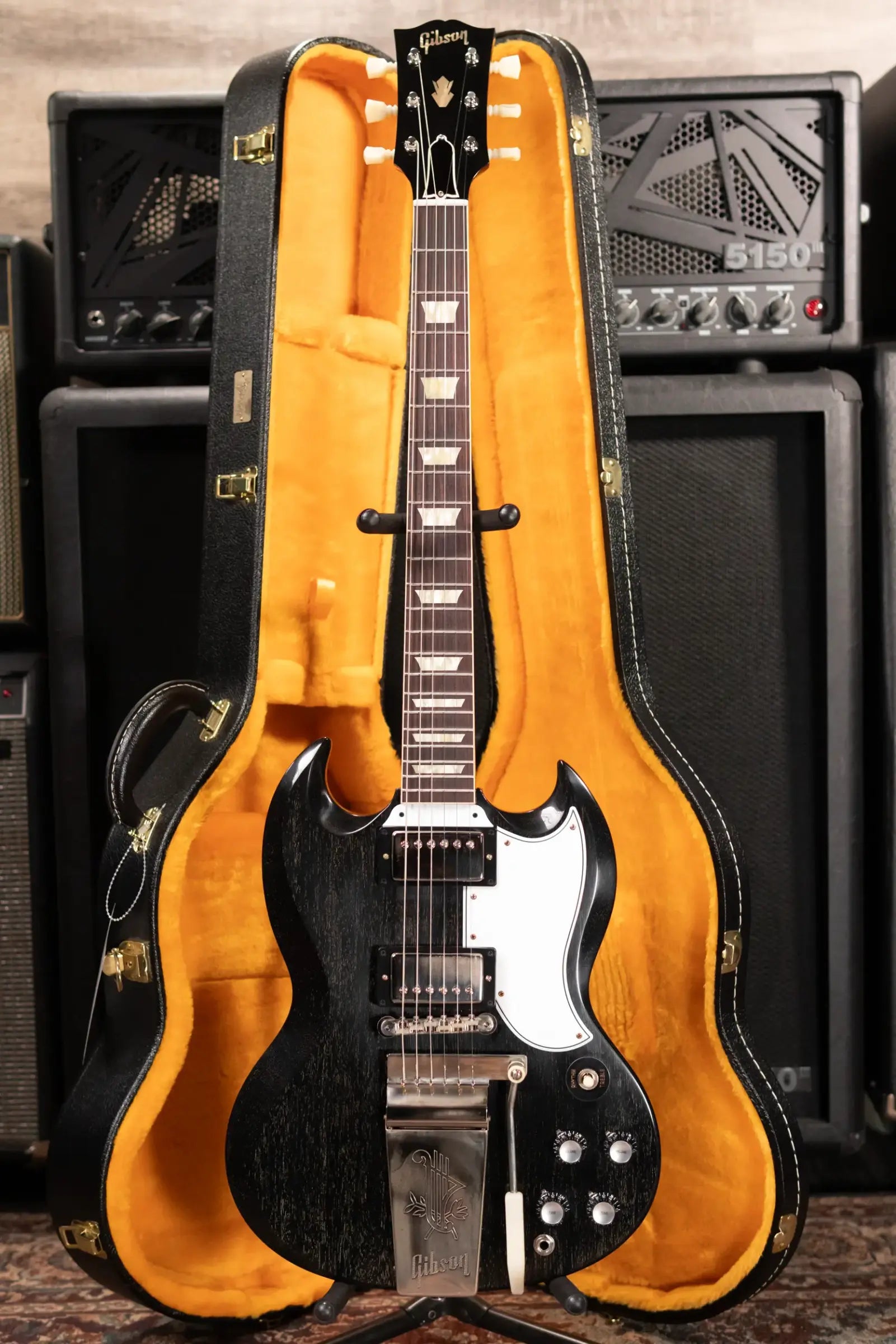 Gibson Custom Shop 1964 SG Standard with Maestro VOS Electric Guitar - Silver Fox with Hardshell Case