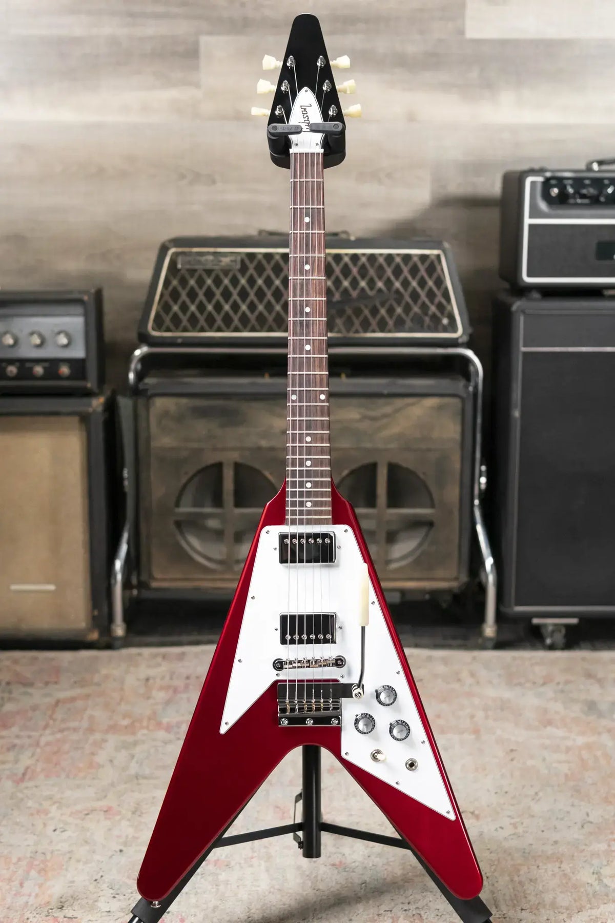 Gibson Custom Shop 1967 Mahogany Flying V Reissue with Maestro Vibrola Electric Guitar - Sparkling Burgundy with Hardshell Case