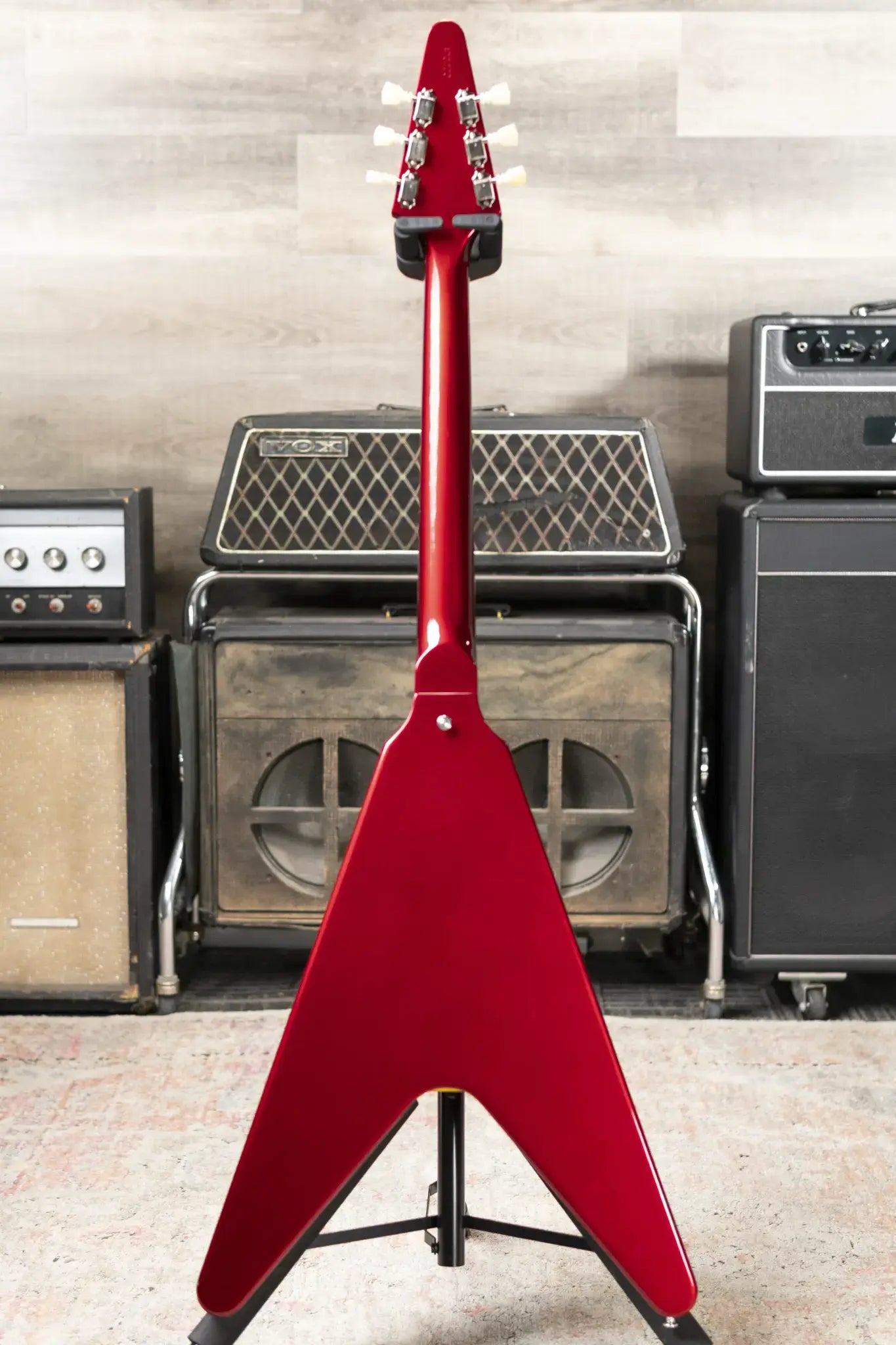 Gibson Custom Shop 1967 Mahogany Flying V Reissue with Maestro Vibrola Electric Guitar - Sparkling Burgundy with Hardshell Case