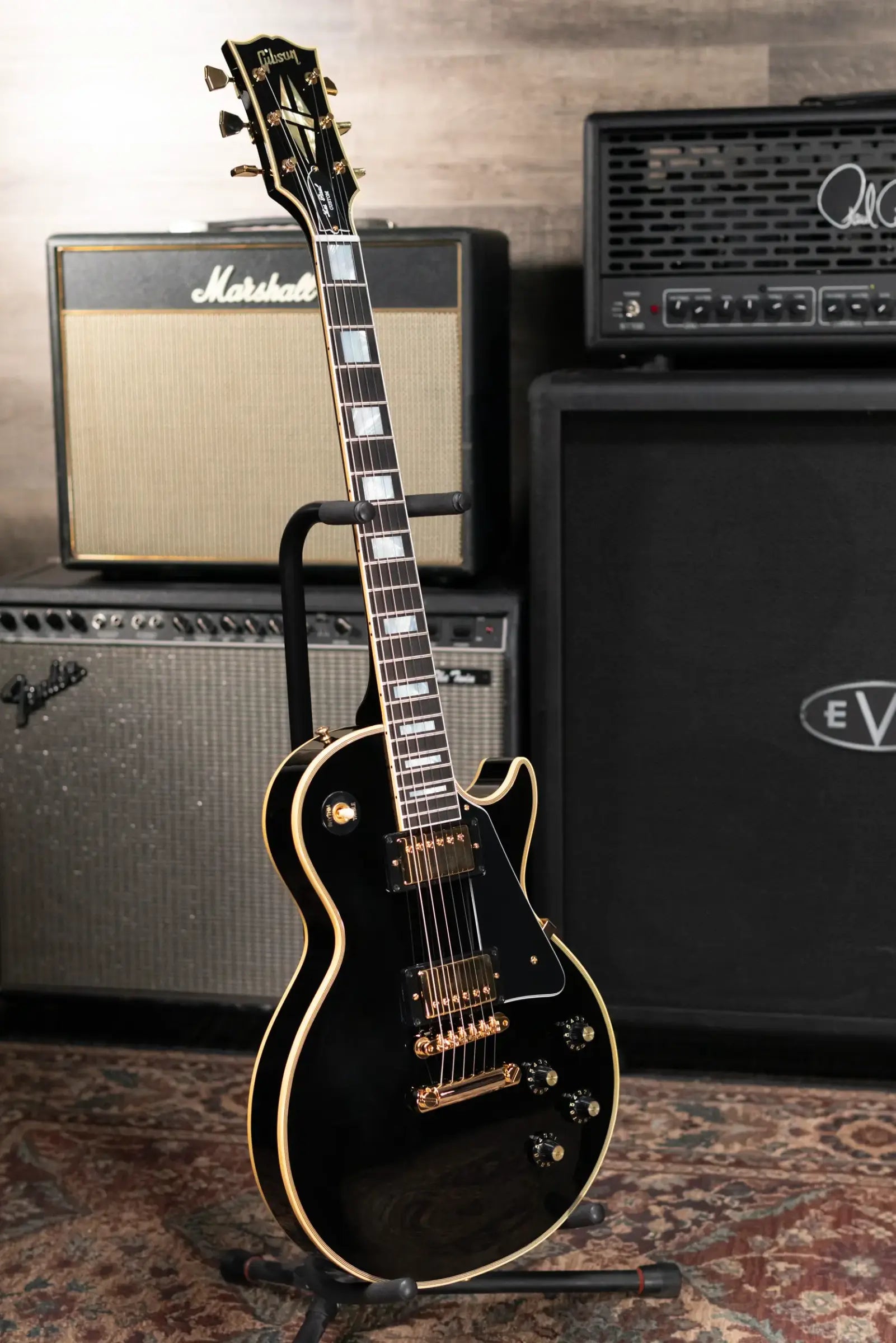 Gibson Custom Shop 1968 Les Paul Custom Reissue Electric Guitar - Ebony with Hardshell Case