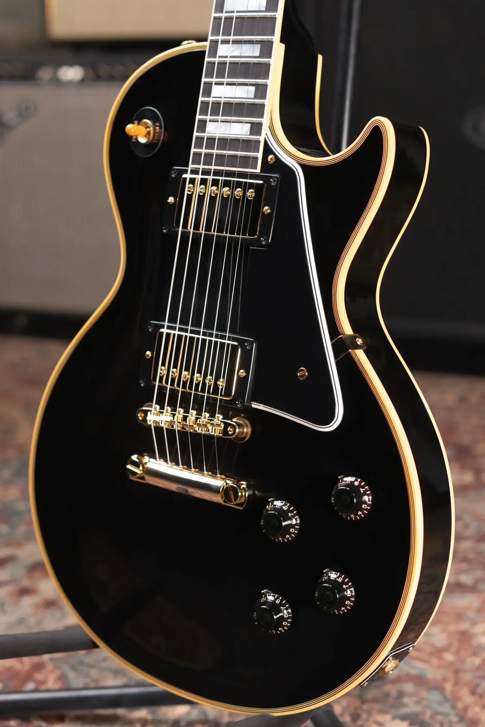 Gibson Custom Shop 57 Les Paul Custom VOS Electric Guitar - Ebony with Hardshell Case