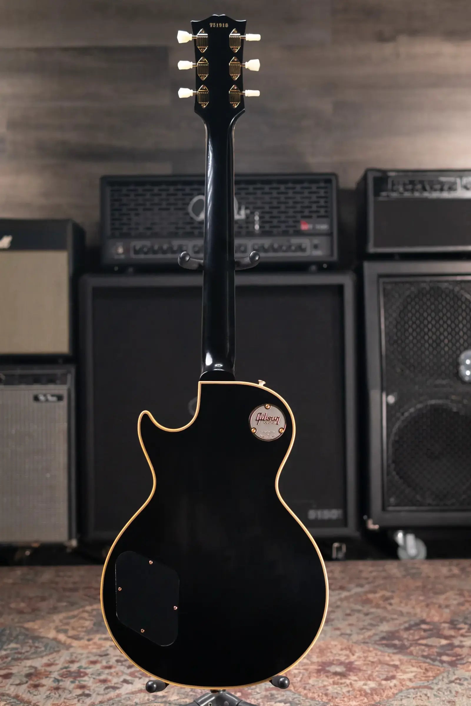 Gibson Custom Shop 57 Les Paul Custom VOS Electric Guitar - Ebony with Hardshell Case