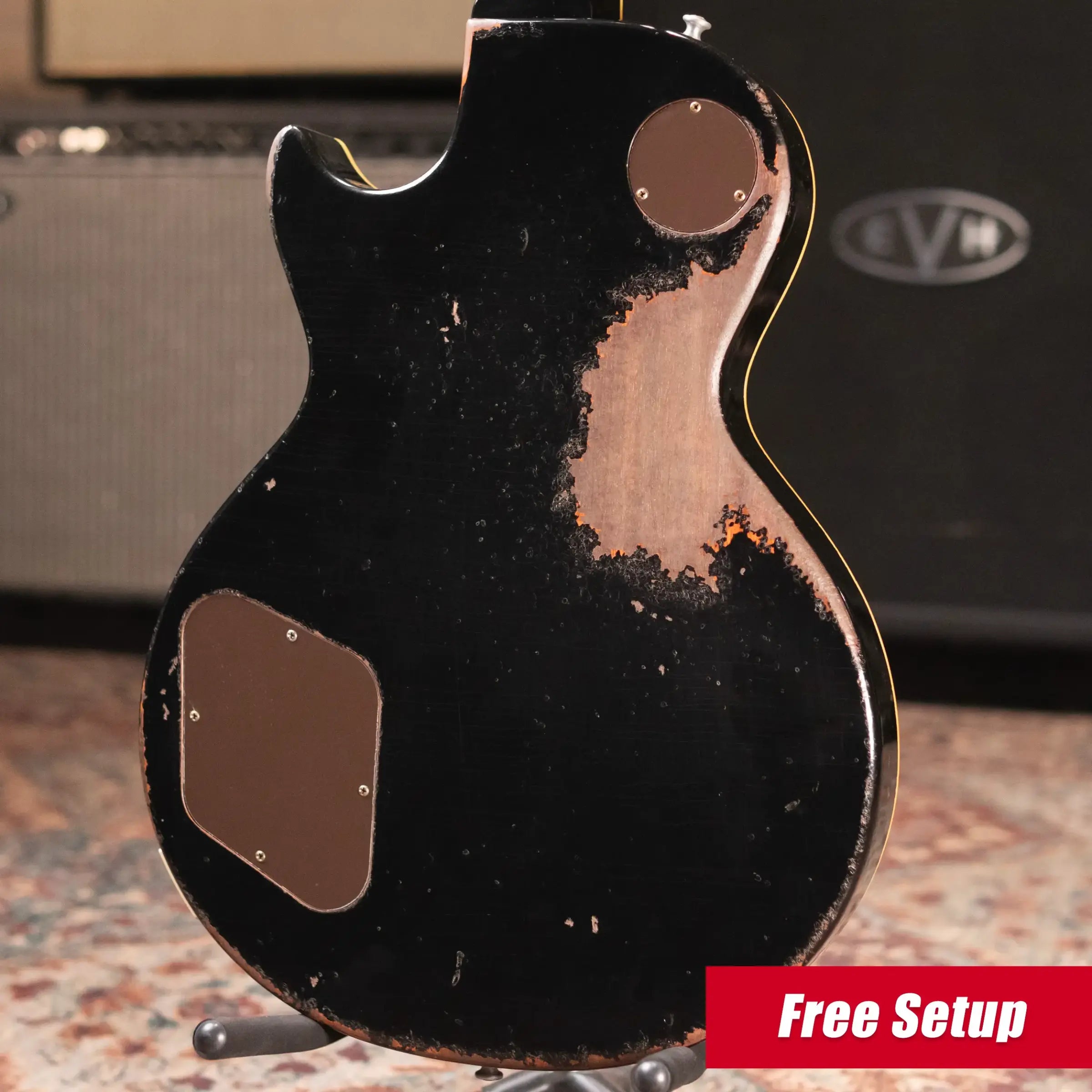 Gibson Custom Shop '57 Les Paul Standard Murphy Lab Ultra Heavy Aged Electric Guitar - Ebony over Double Gold with Hardshell Case