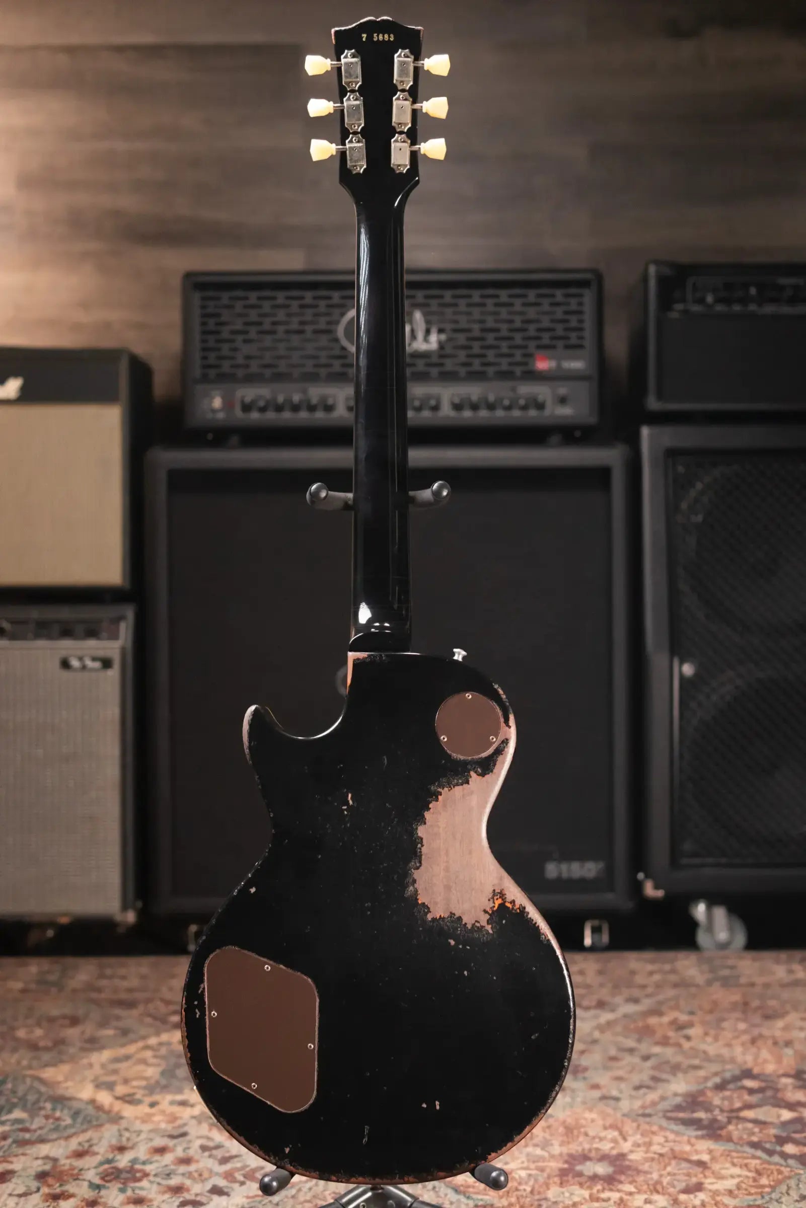 Gibson Custom Shop '57 Les Paul Standard Murphy Lab Ultra Heavy Aged Electric Guitar - Ebony over Double Gold with Hardshell Case