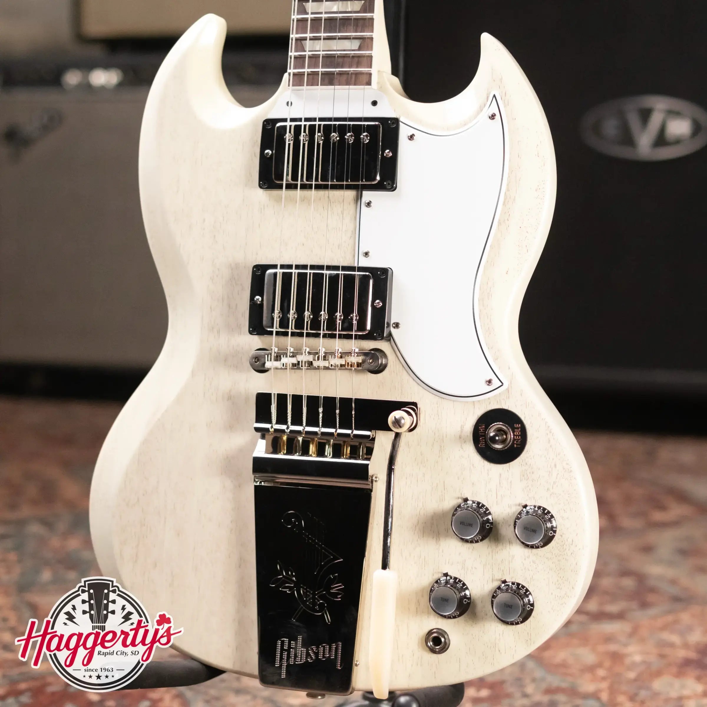 Gibson Custom Shop 64 SG Standard with Maestro Electric Guitar - TV White with Hardshell Case - Floor Model