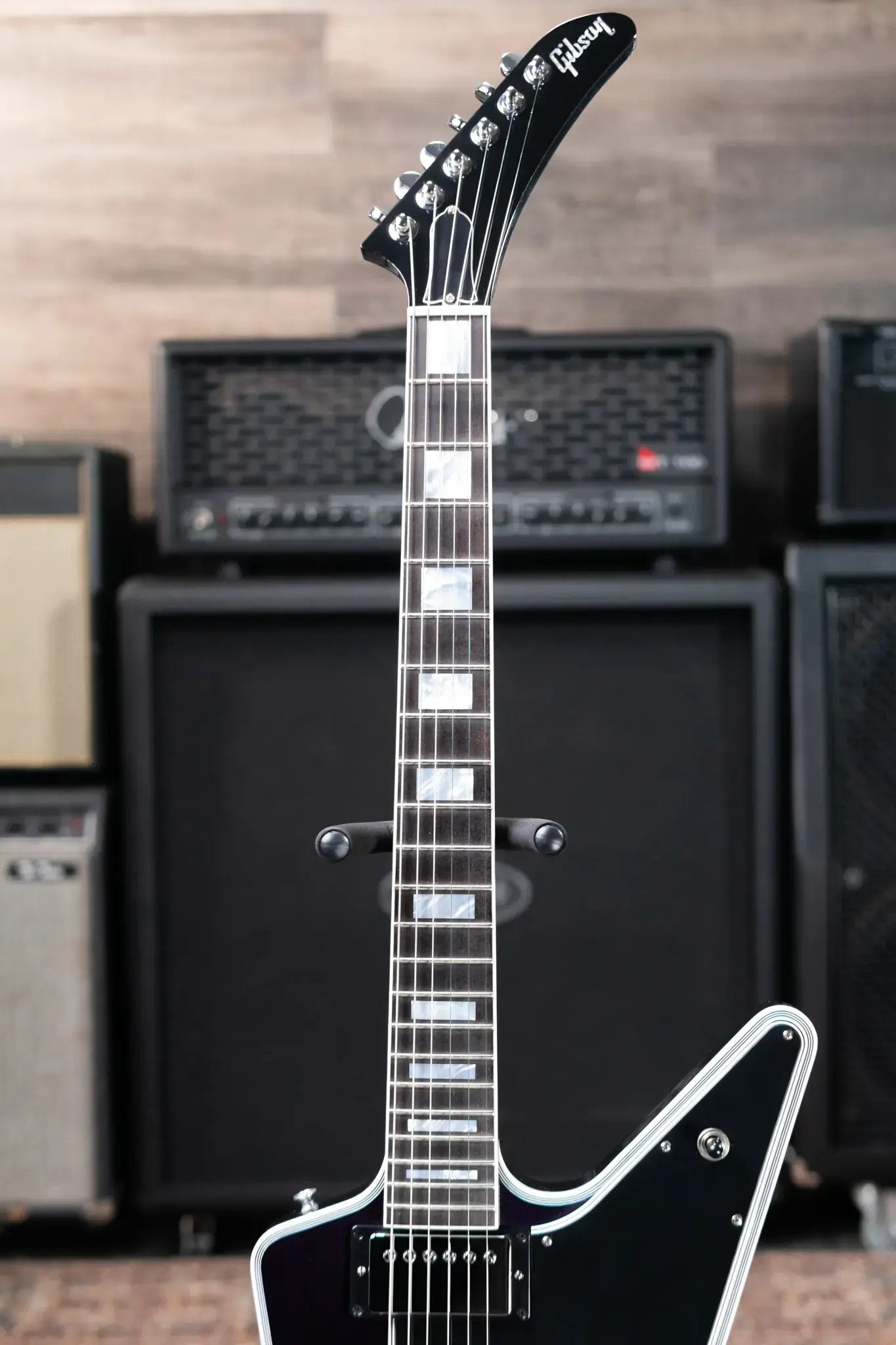 Gibson Custom Shop Explorer Custom Electric Guitar - Cobalt Blue Top with Stinger and Hardshell Case