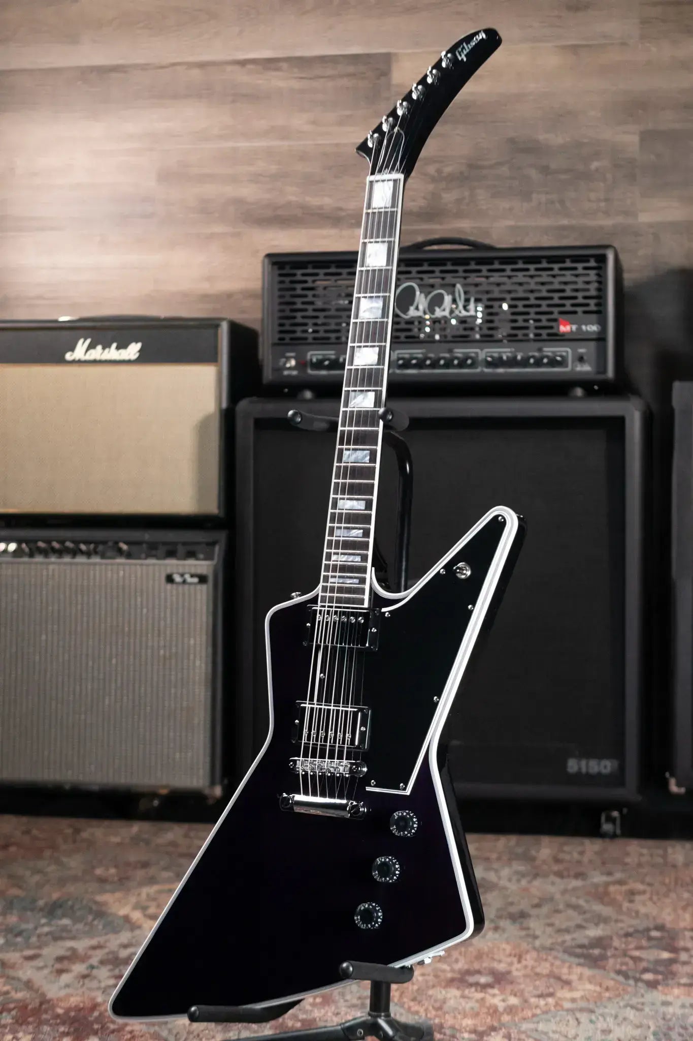 Gibson Custom Shop Explorer Custom Electric Guitar - Cobalt Blue Top with Stinger and Hardshell Case