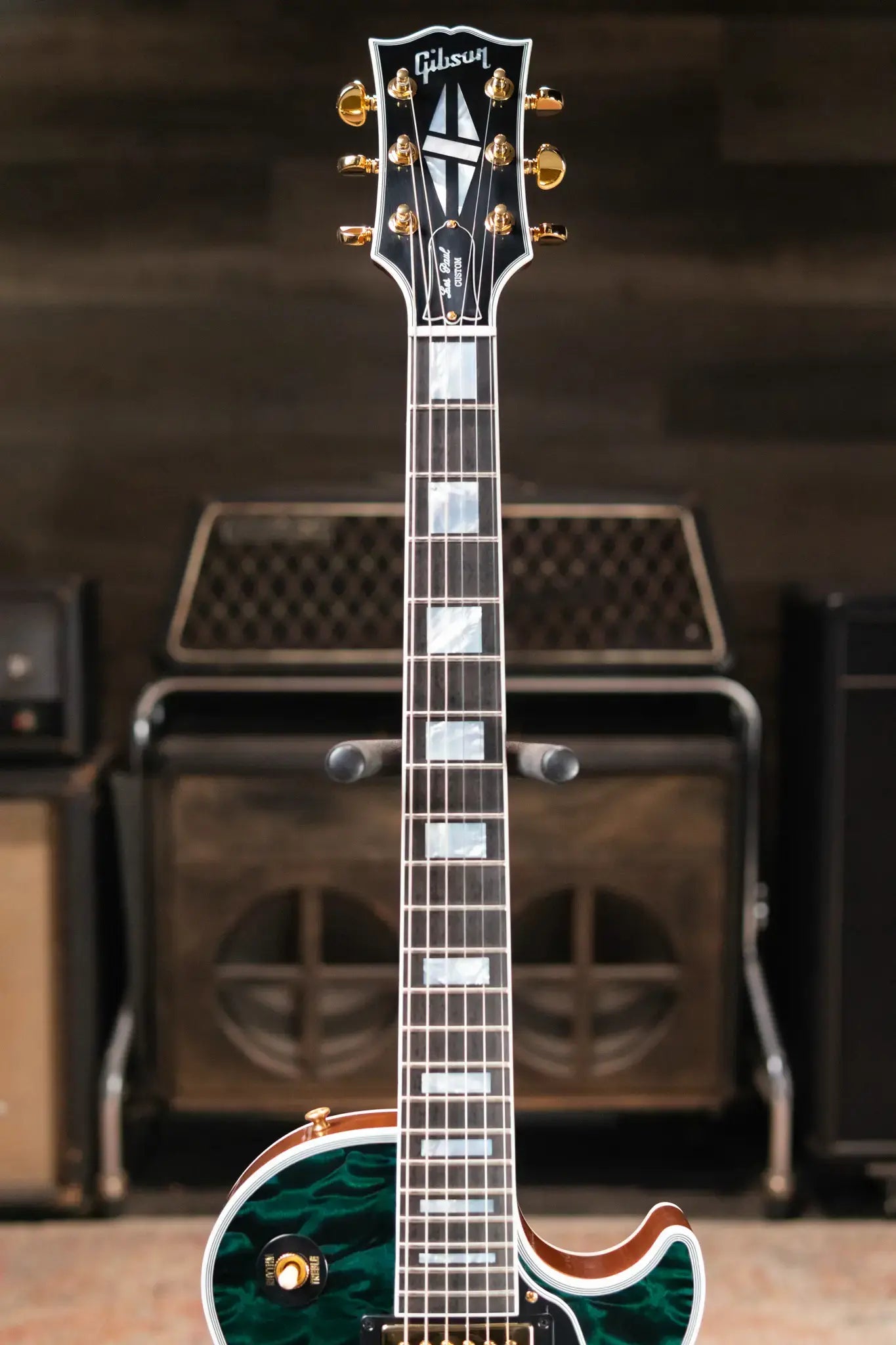 Gibson Custom Shop Les Paul 7A Quilt Top VOS Electric Guitar - Peacock with Hardshell Case
