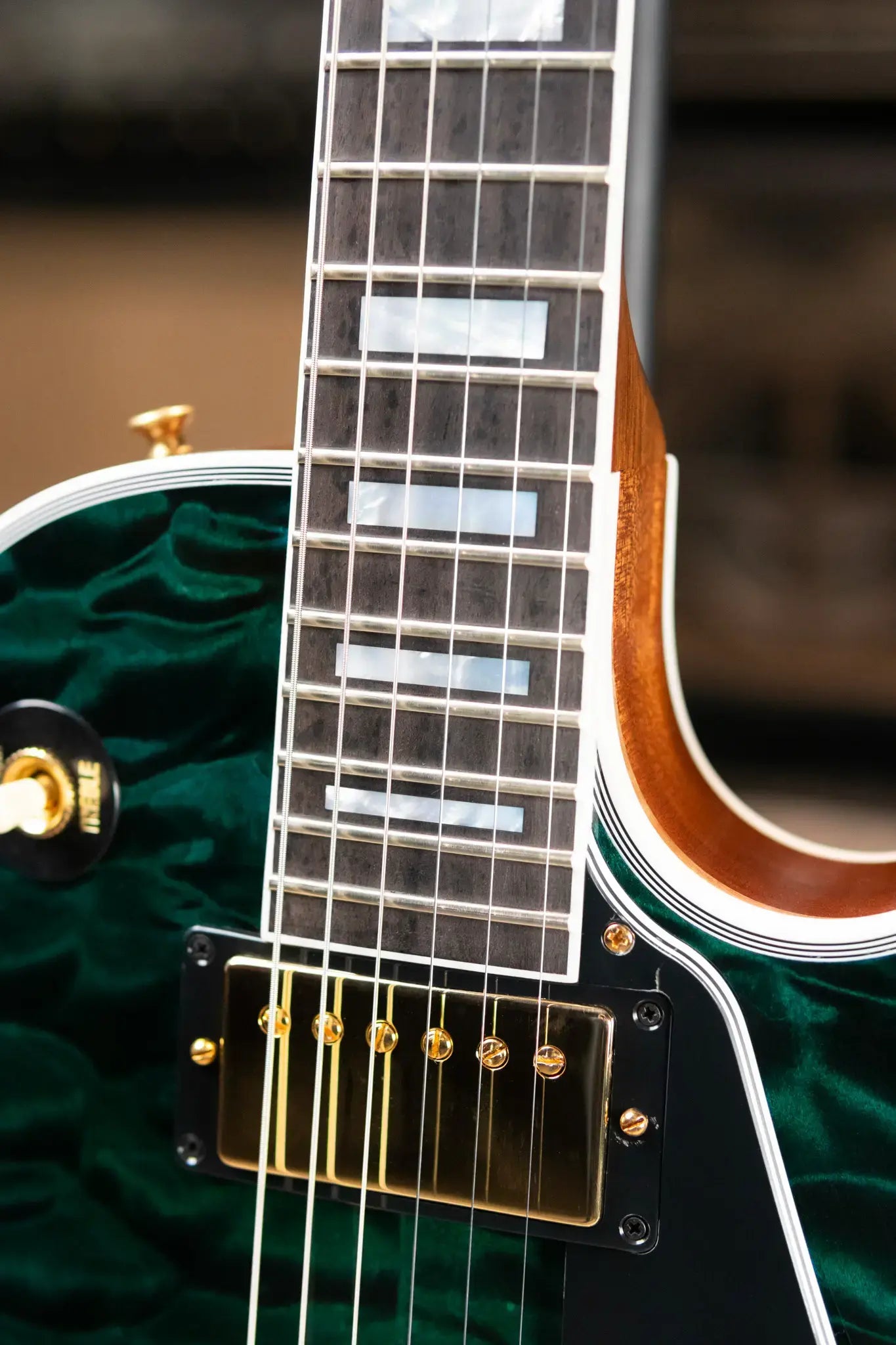 Gibson Custom Shop Les Paul 7A Quilt Top VOS Electric Guitar - Peacock with Hardshell Case