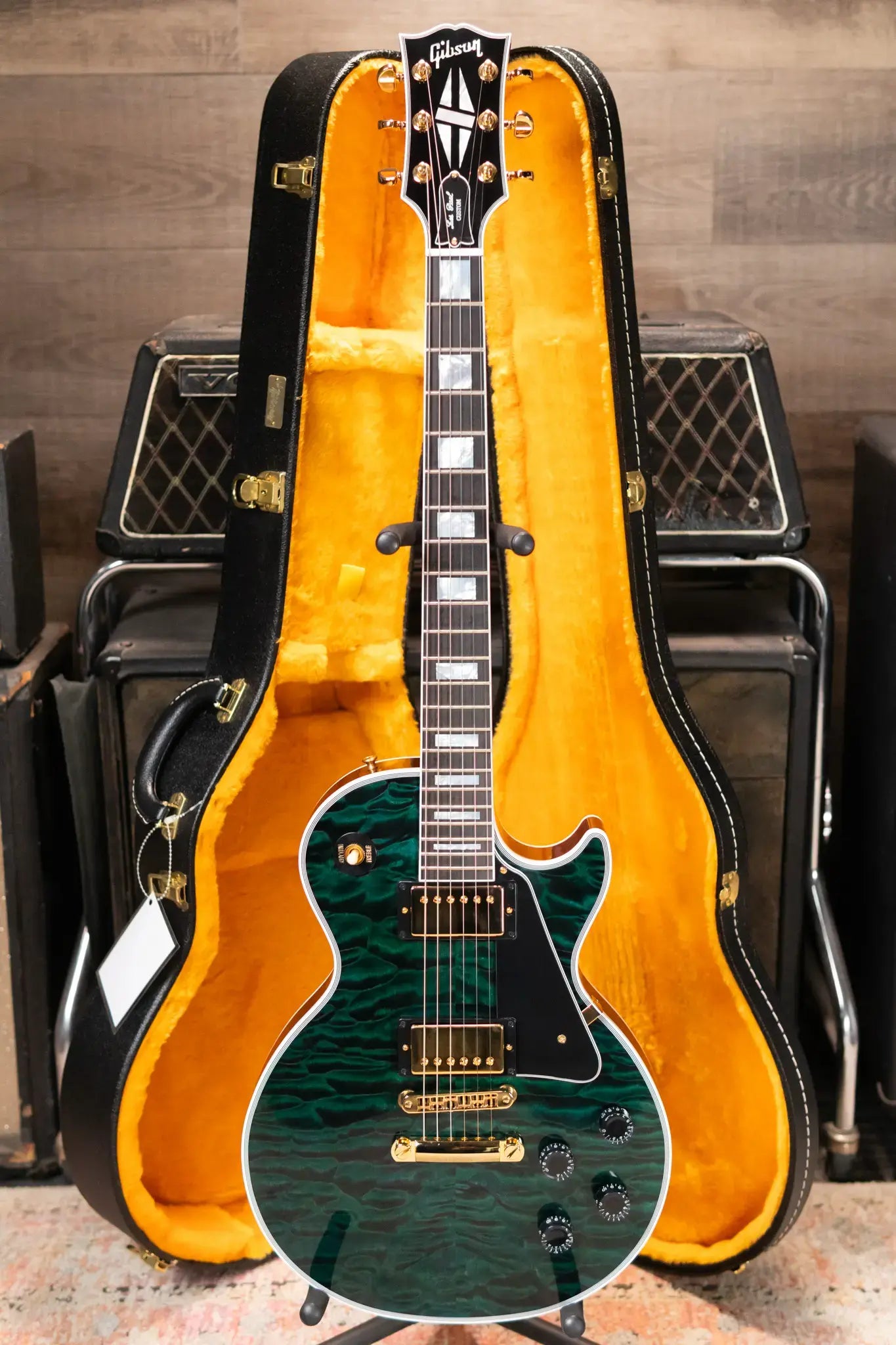 Gibson Custom Shop Les Paul 7A Quilt Top VOS Electric Guitar - Peacock with Hardshell Case