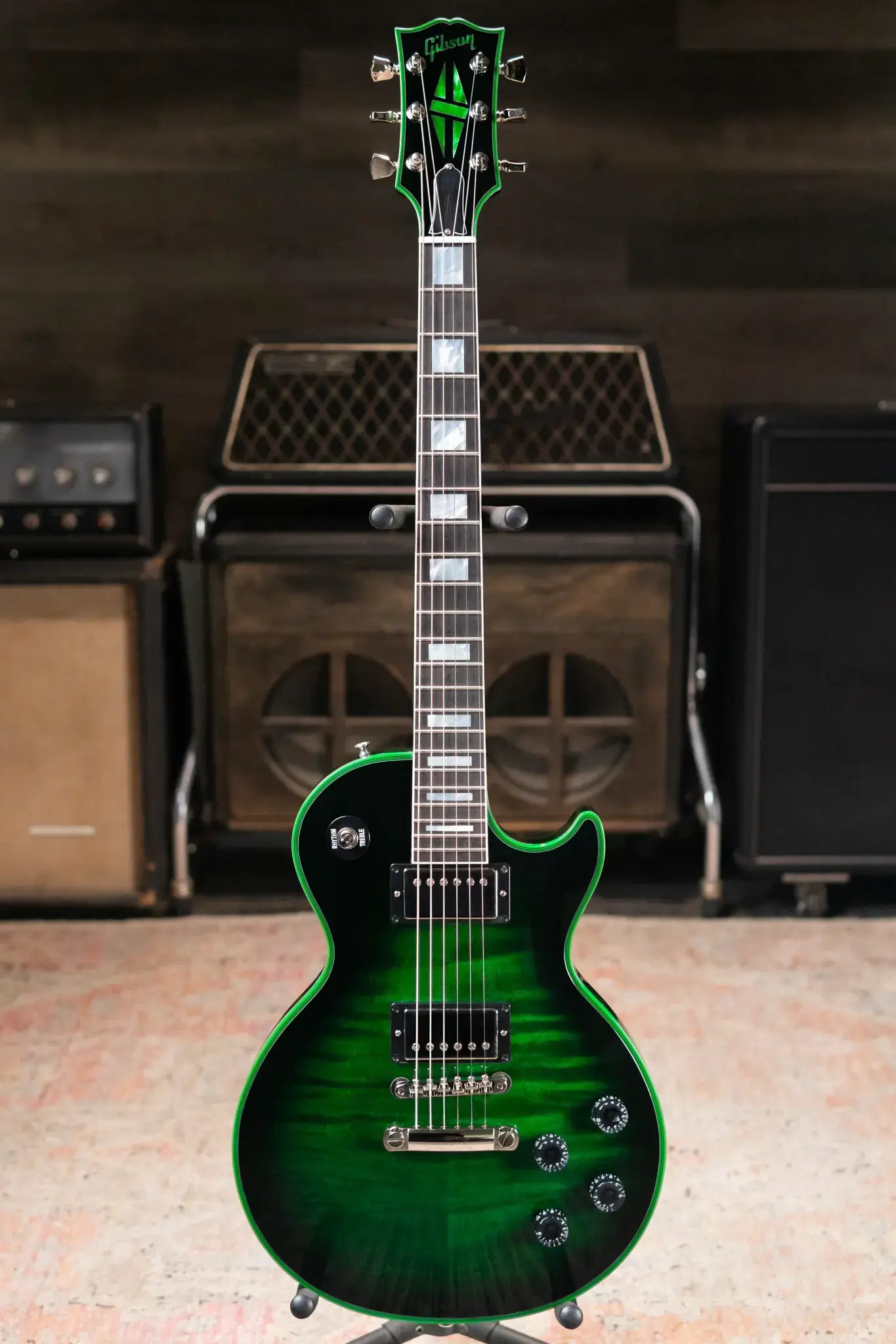 Gibson Custom Shop Les Paul Axcess Custom Electric Guitar - Green Widow with Hardshell Case