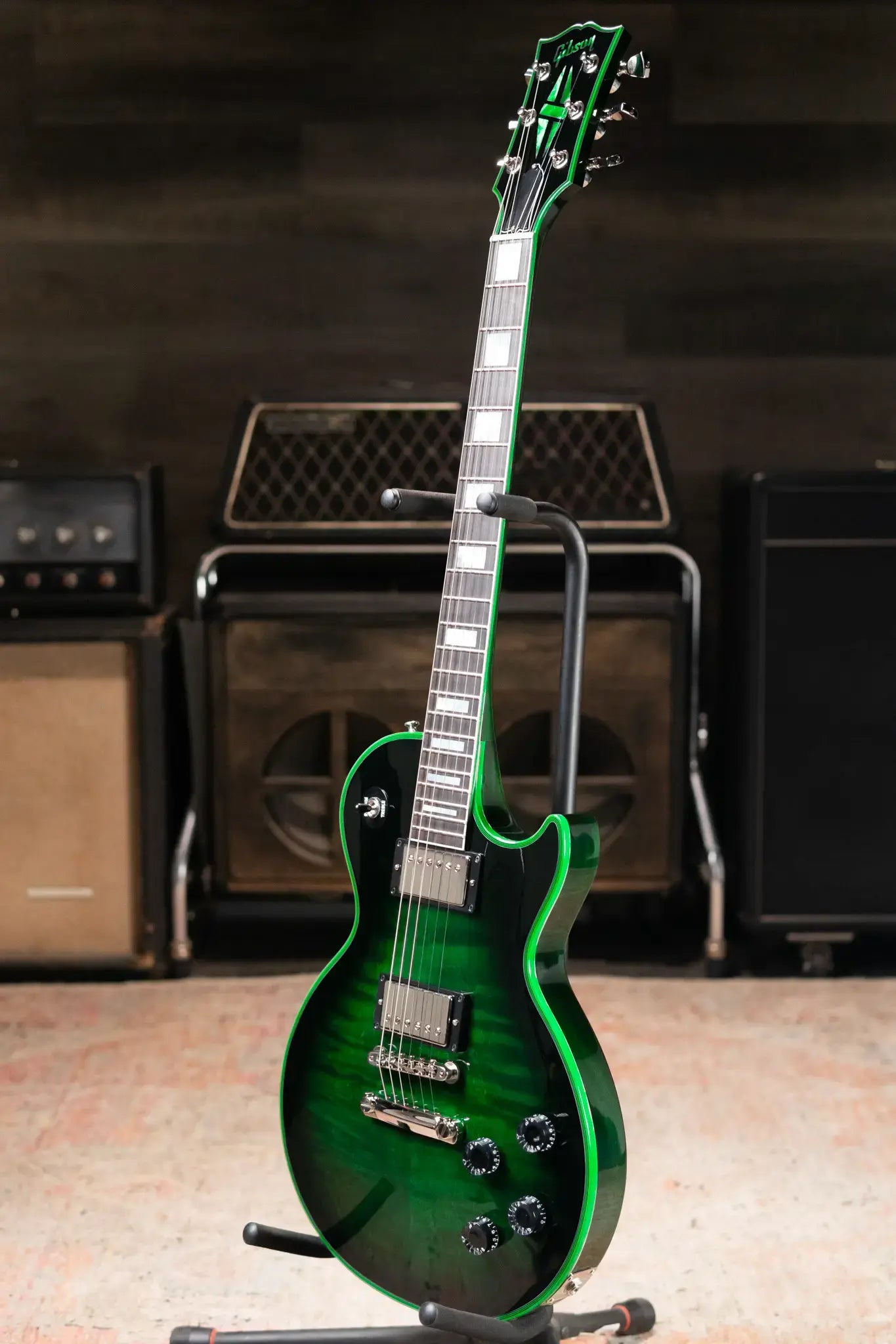 Gibson Custom Shop Les Paul Axcess Custom Electric Guitar - Green Widow with Hardshell Case