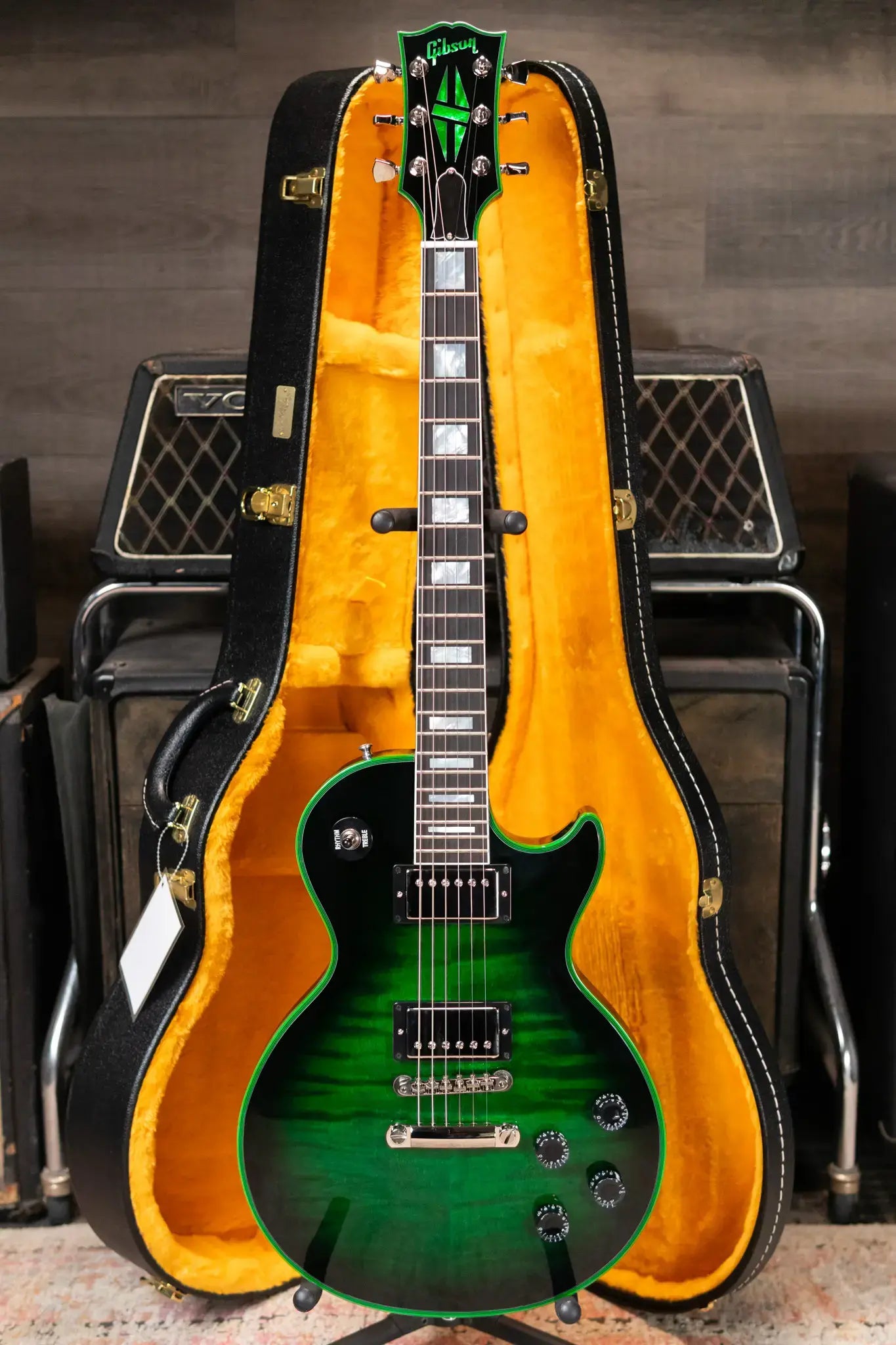 Gibson Custom Shop Les Paul Axcess Custom Electric Guitar - Green Widow with Hardshell Case