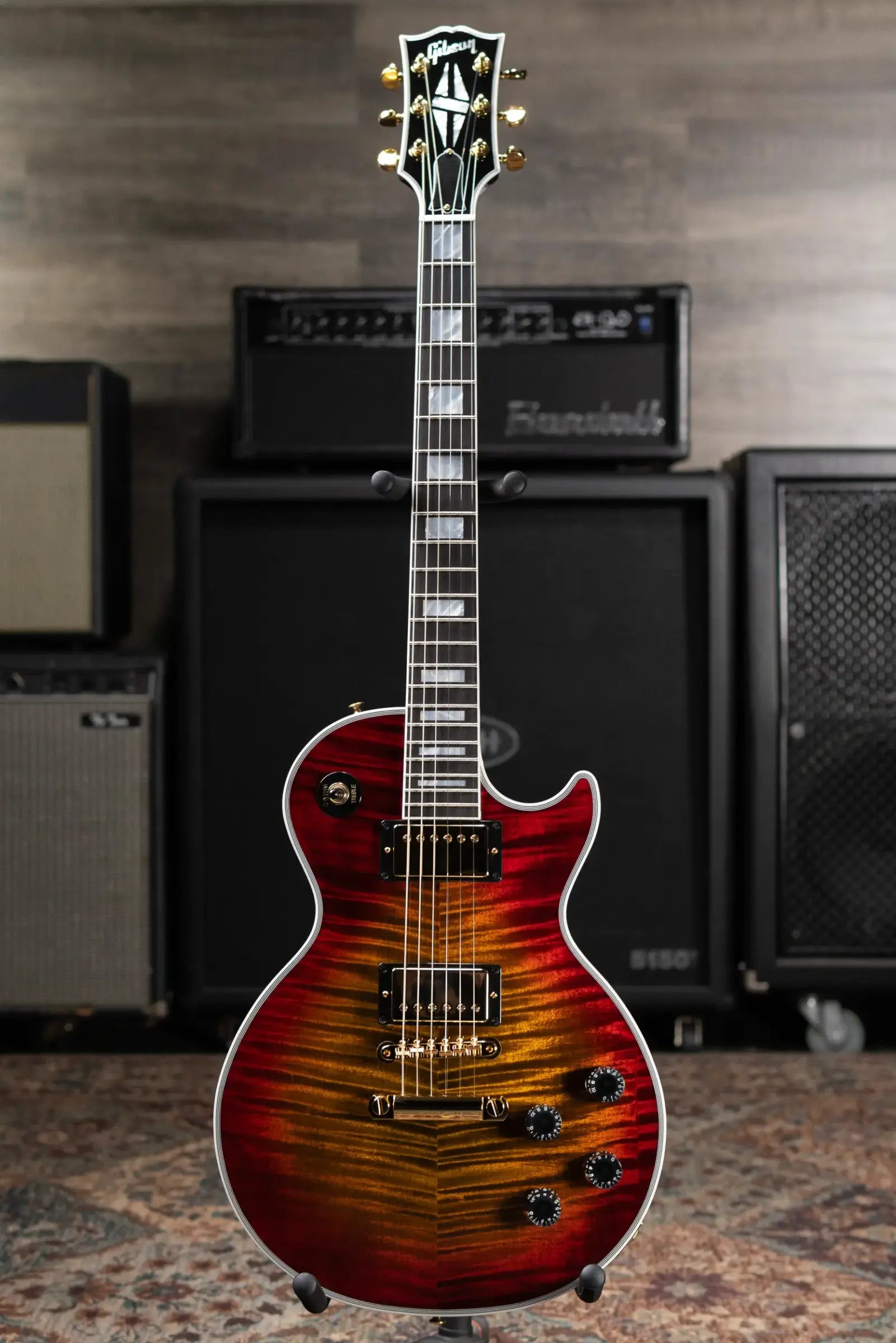 Gibson Custom Shop Les Paul Axcess Custom Figured Top Electric Guitar - Bengal Burst with Hardshell Case