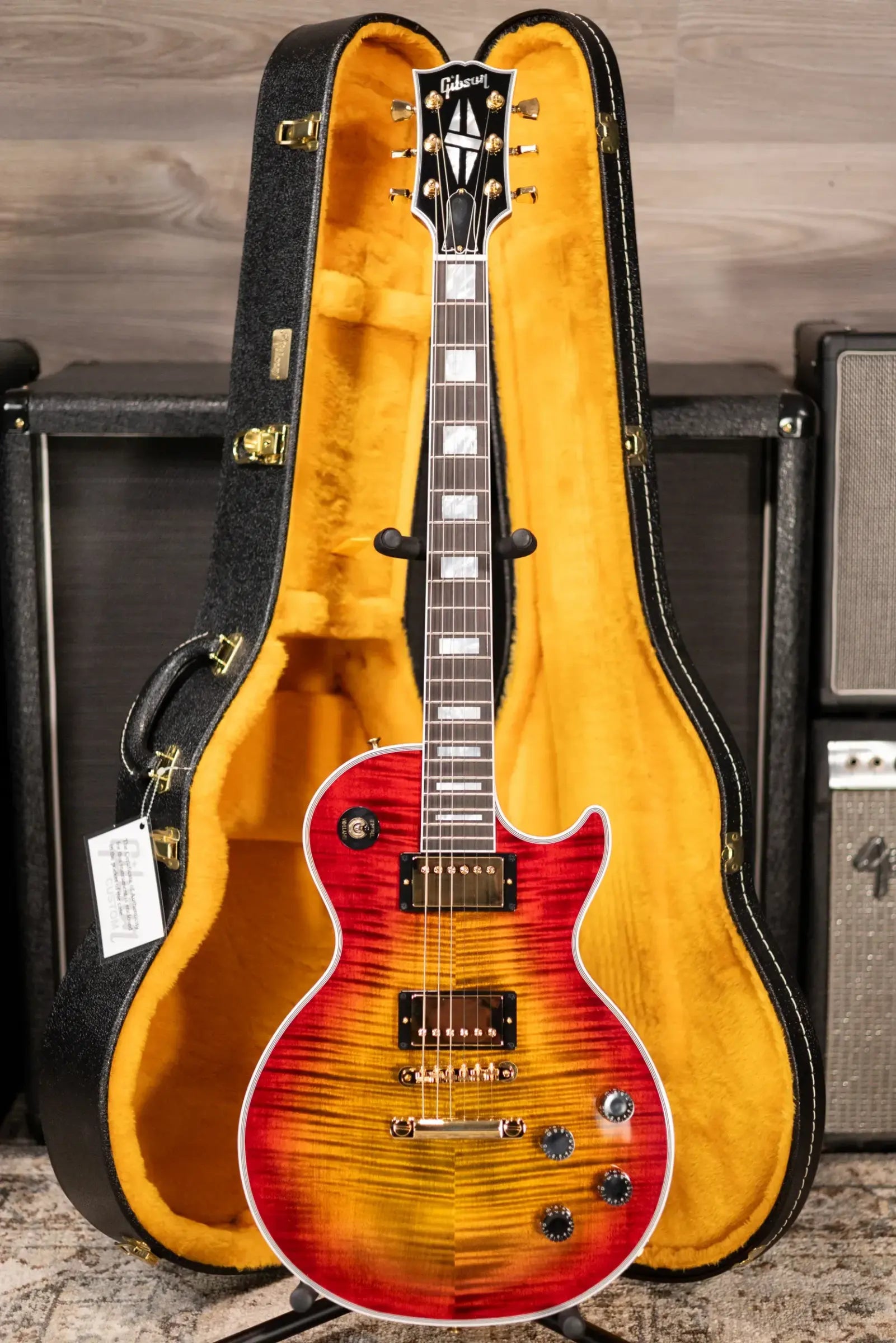 Gibson Custom Shop Les Paul Axcess Custom Figured Top Electric Guitar - Bengal Burst with Hardshell Case