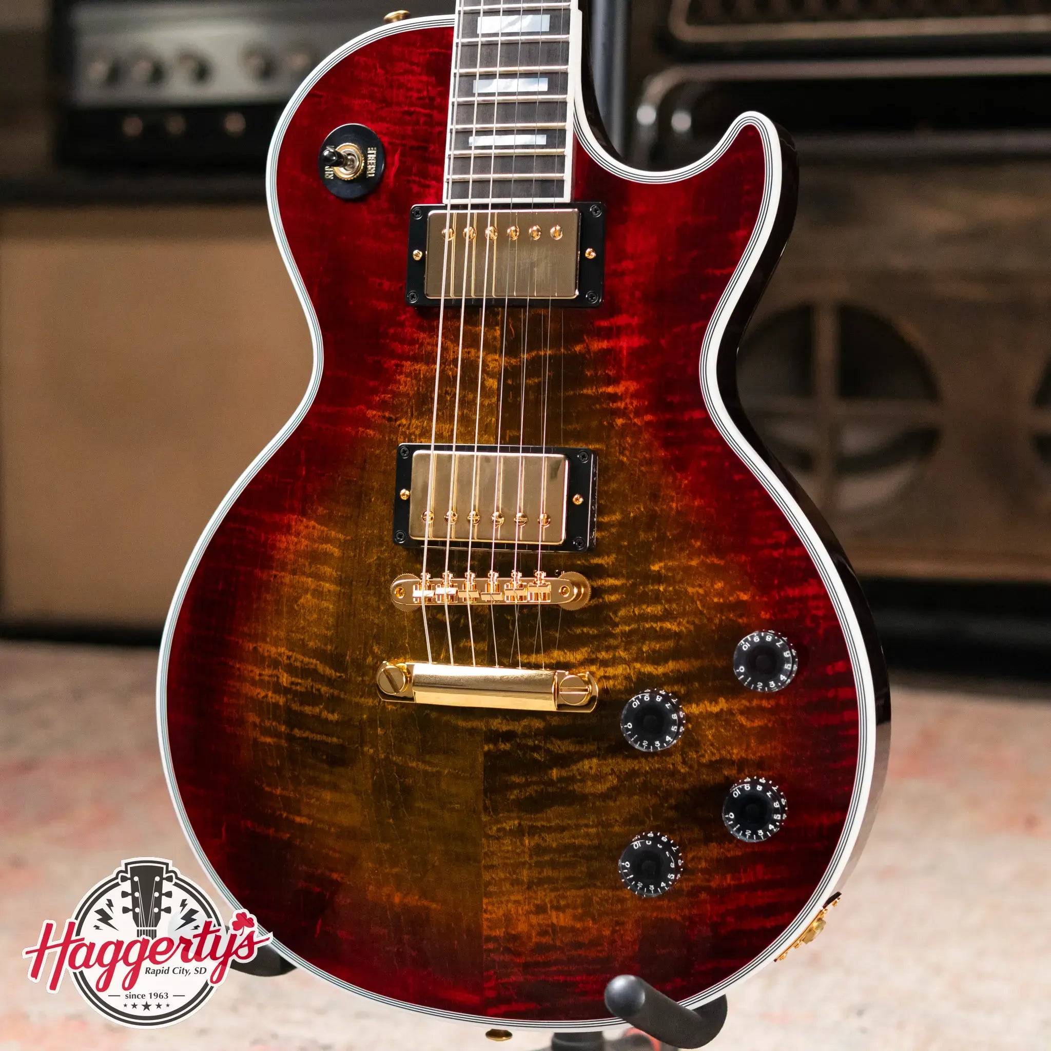 Gibson Custom Shop Les Paul Axcess Custom Figured Top with Ebony Fingerboard Electric Guitar - Bengal Burst with Hardshell Case