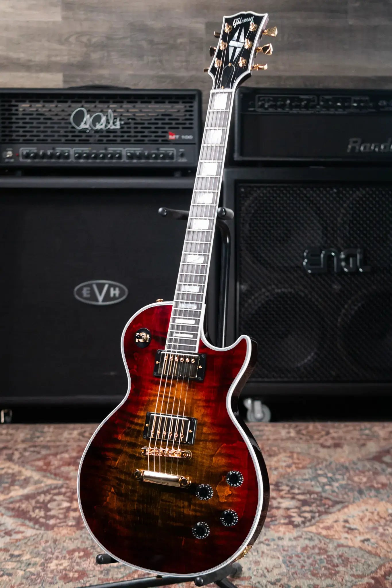 Gibson Custom Shop Les Paul Axcess Electric Guitar, Figured Top with Ebony Fingerboard - Bengal Burst with Hardshell Case