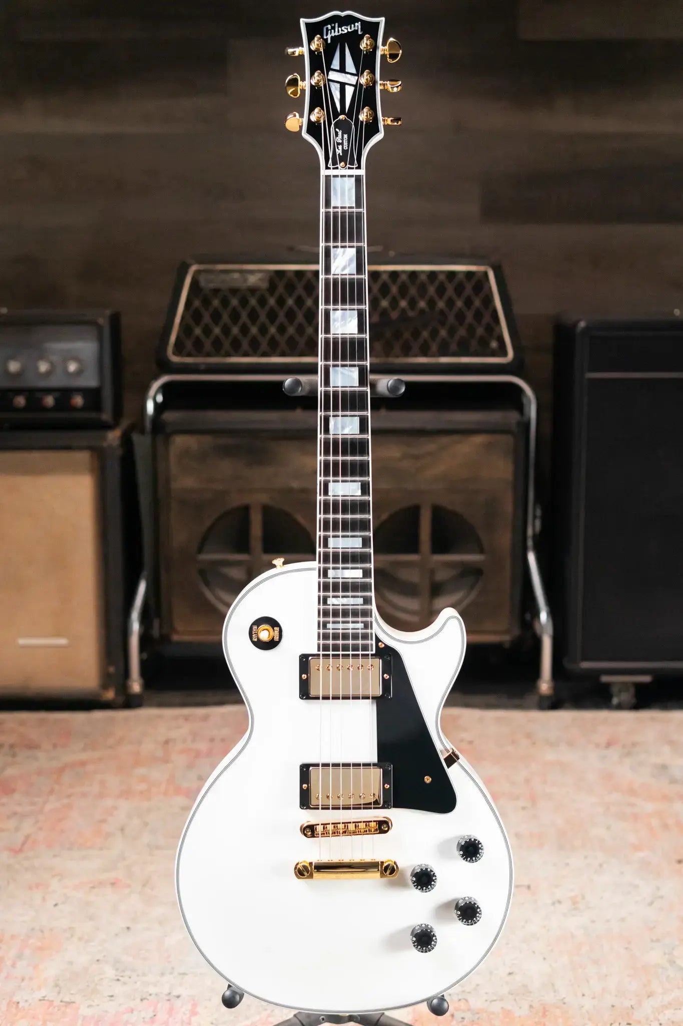 Gibson Custom Shop Les Paul Custom Electric Guitar - Alpine White with Hardshell Case