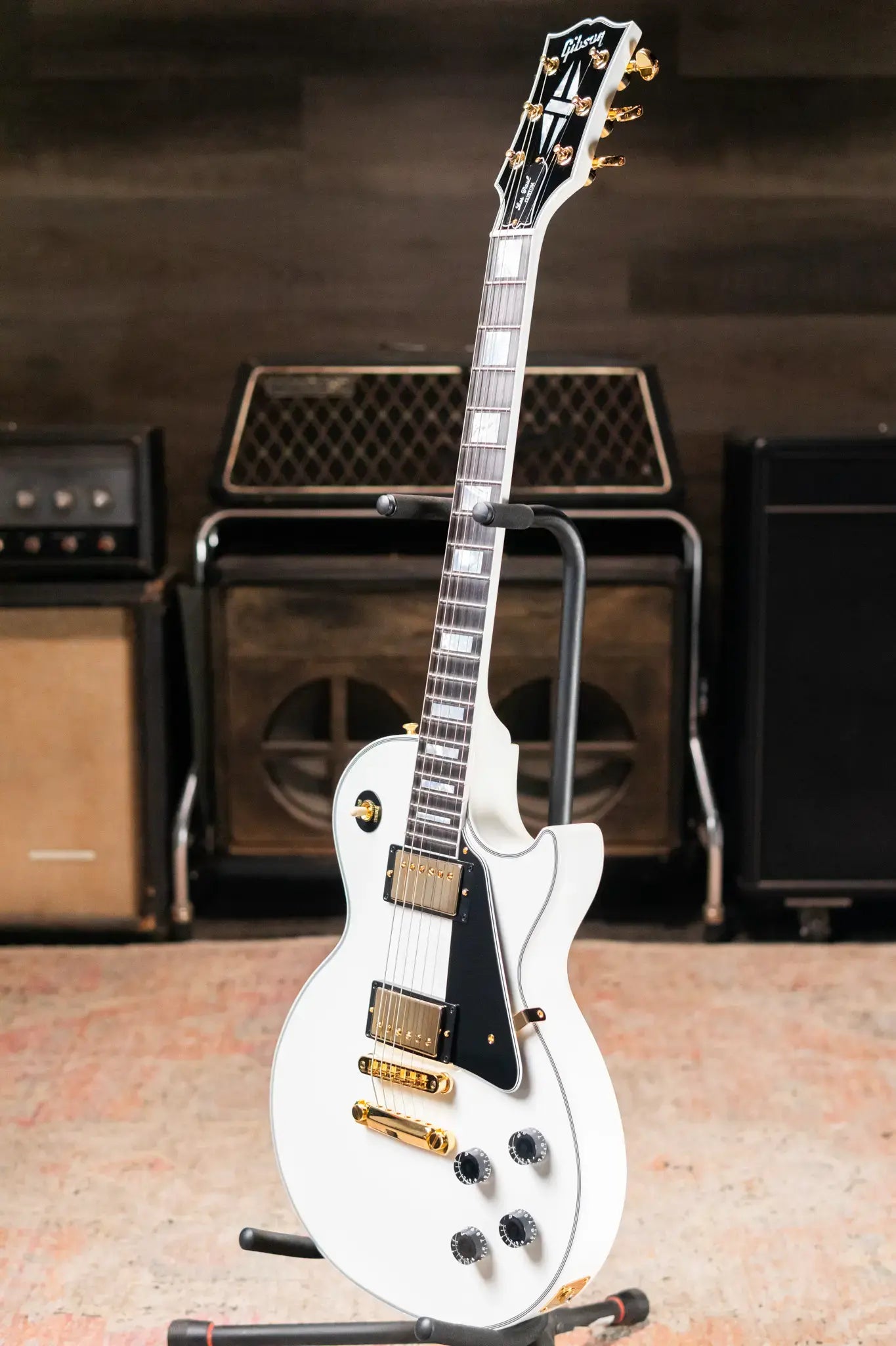 Gibson Custom Shop Les Paul Custom Electric Guitar - Alpine White with Hardshell Case