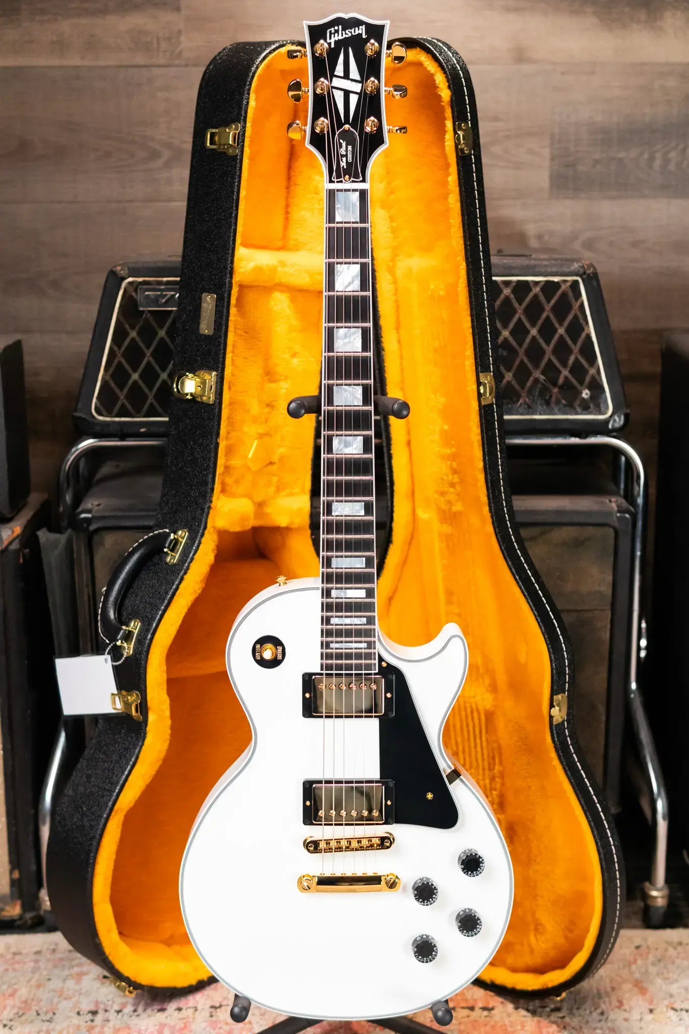 Gibson Custom Shop Les Paul Custom Electric Guitar - Alpine White with Hardshell Case