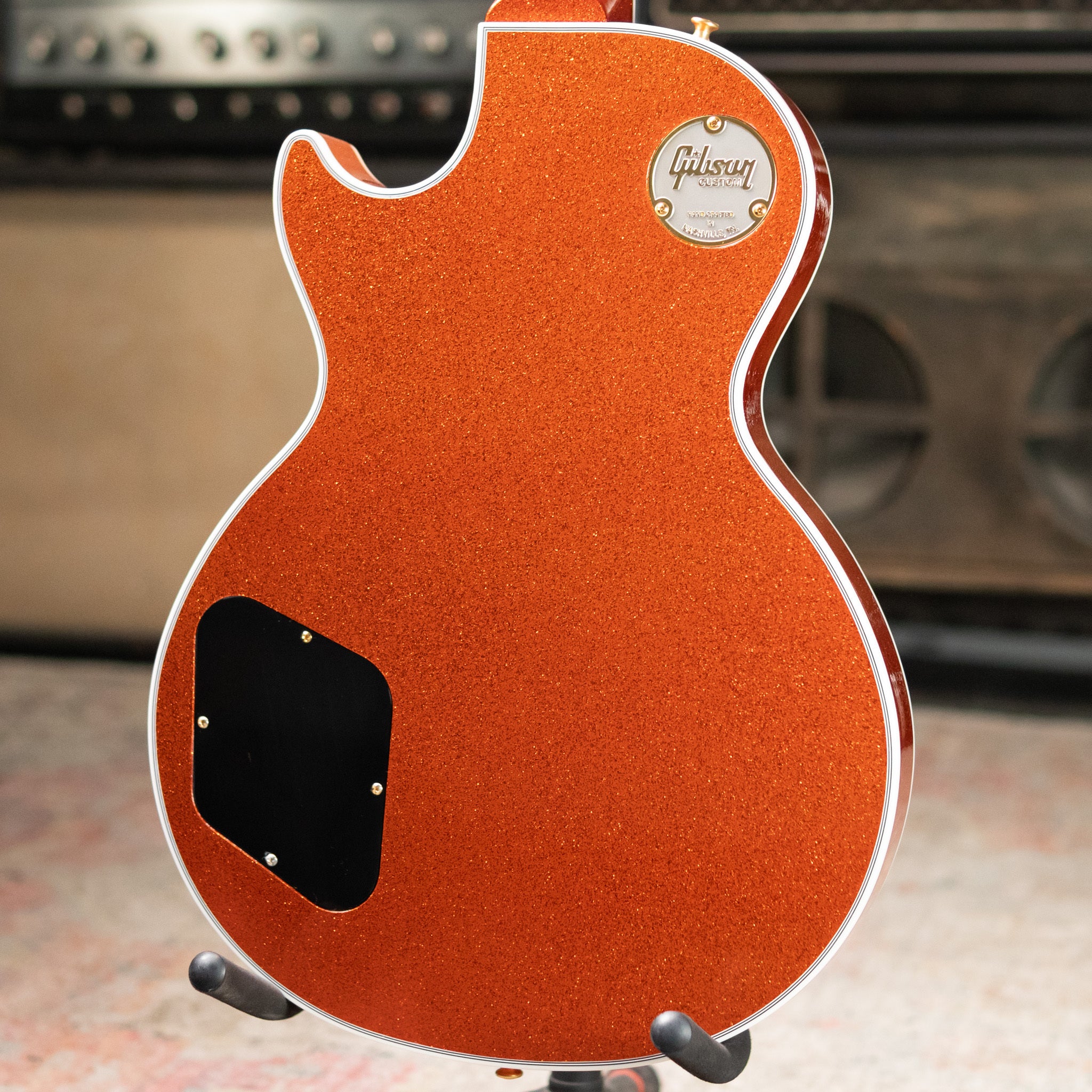 Gibson Custom Shop Les Paul Custom Electric Guitar - Orange Sparkle Gloss with Hardshell Case
