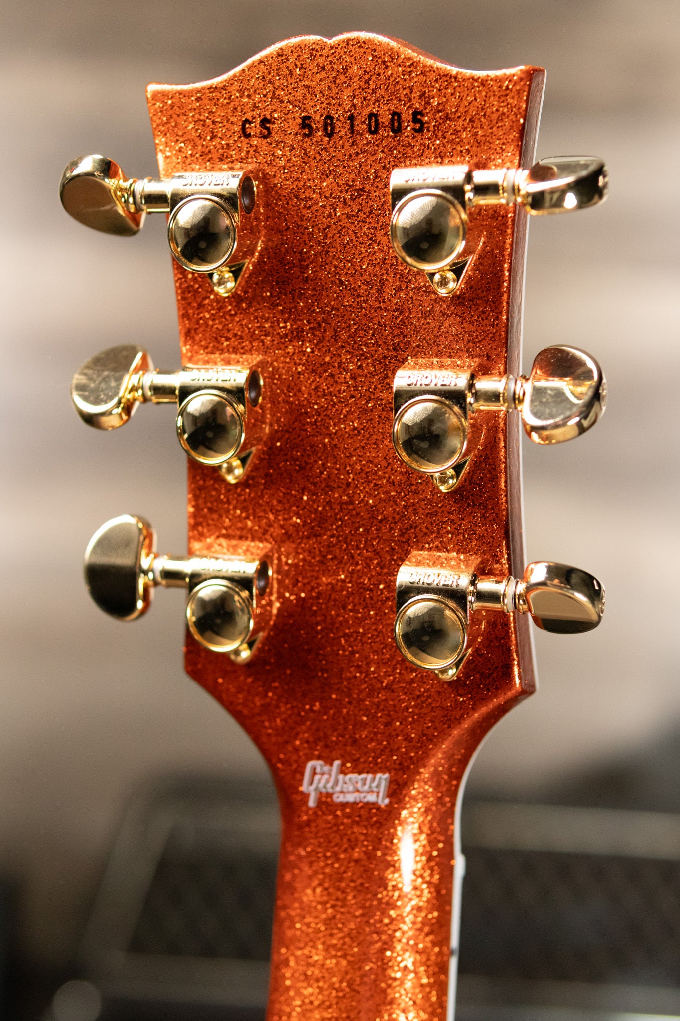 Gibson Custom Shop Les Paul Custom Electric Guitar - Orange Sparkle Gloss with Hardshell Case