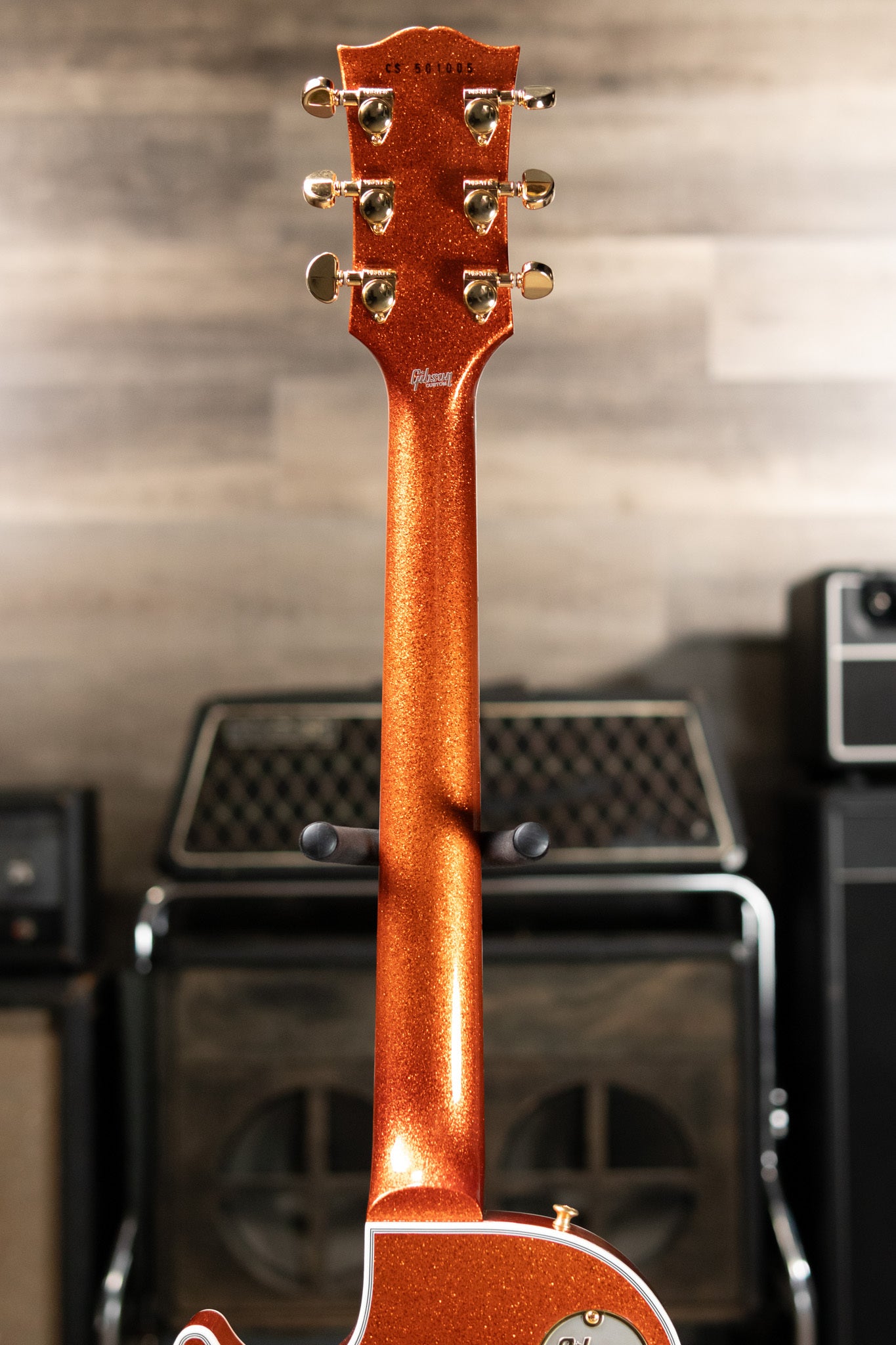 Gibson Custom Shop Les Paul Custom Electric Guitar - Orange Sparkle Gloss with Hardshell Case