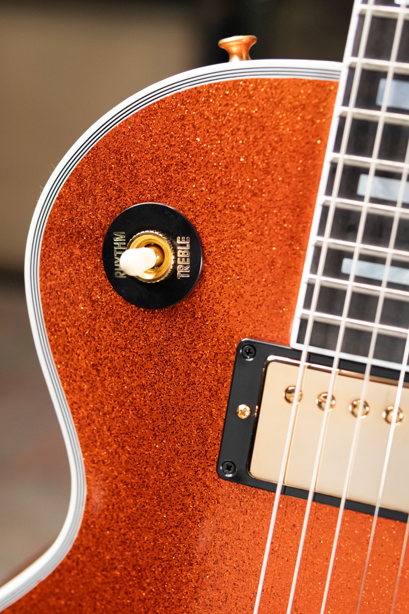 Gibson Custom Shop Les Paul Custom Electric Guitar - Orange Sparkle Gloss with Hardshell Case