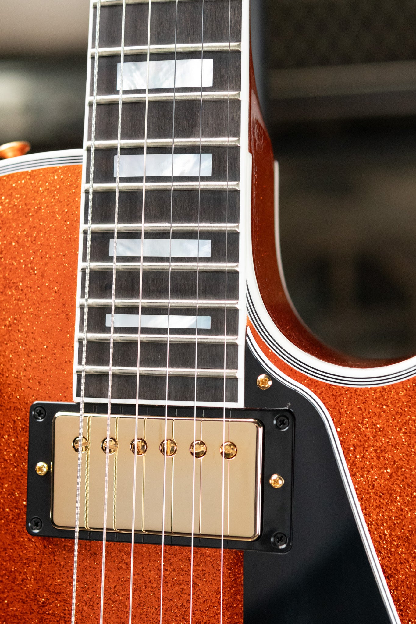 Gibson Custom Shop Les Paul Custom Electric Guitar - Orange Sparkle Gloss with Hardshell Case