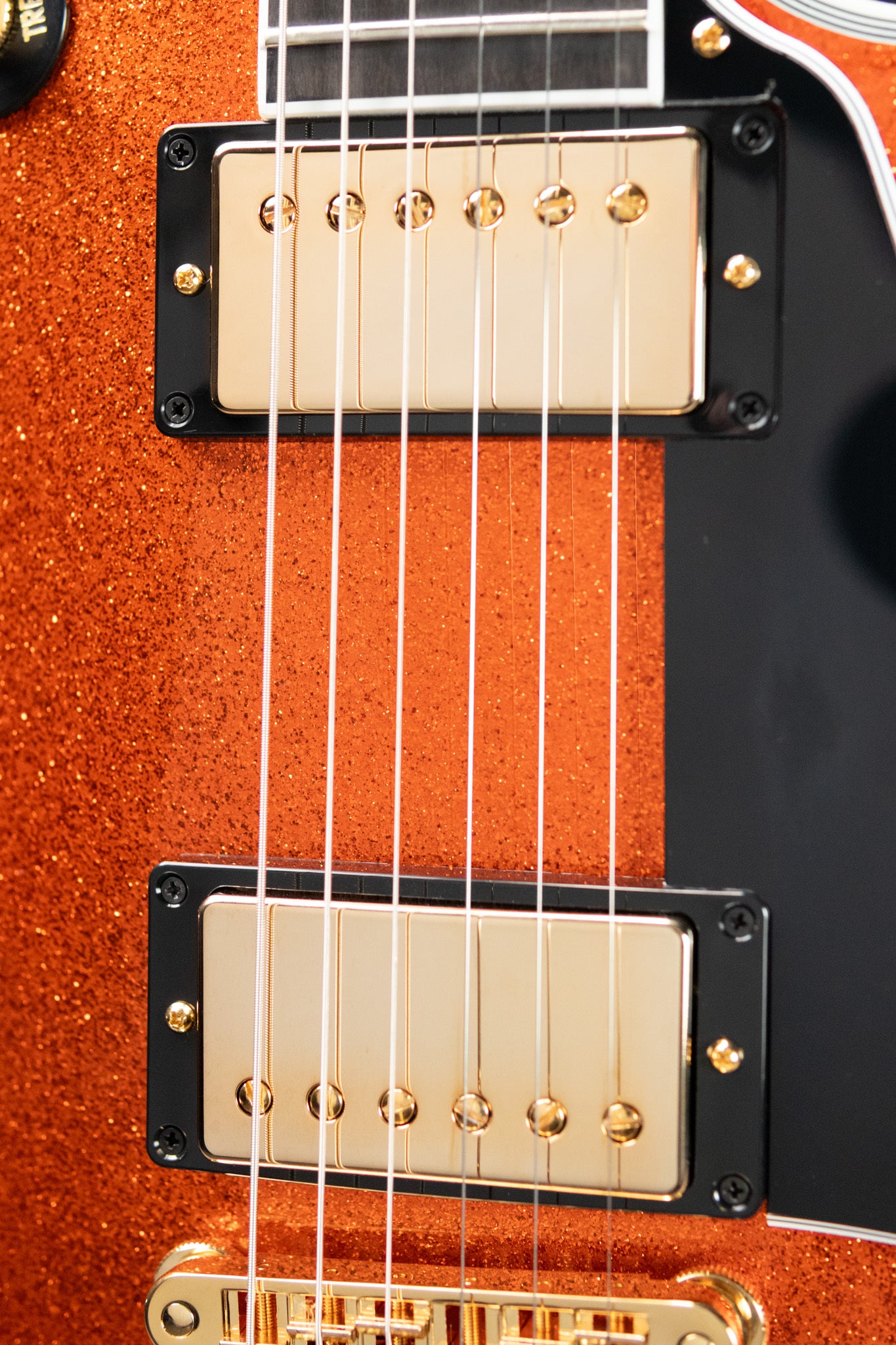 Gibson Custom Shop Les Paul Custom Electric Guitar - Orange Sparkle Gloss with Hardshell Case