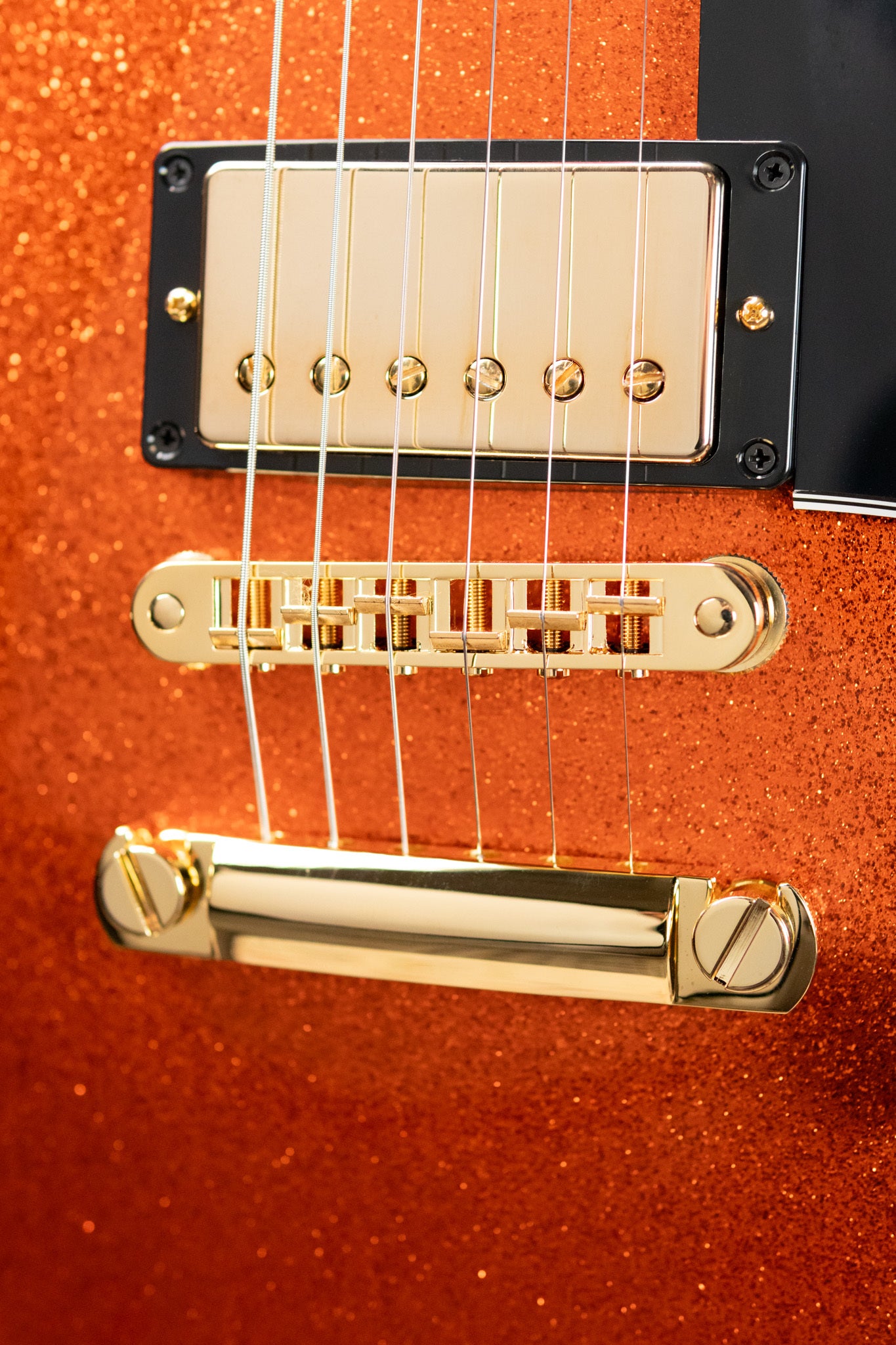 Gibson Custom Shop Les Paul Custom Electric Guitar - Orange Sparkle Gloss with Hardshell Case