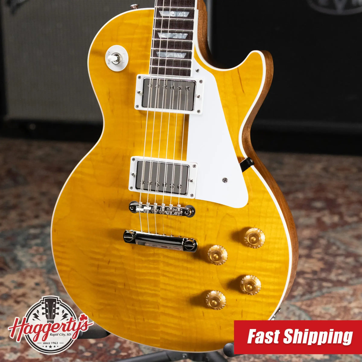 Gibson Custom Shop Les Paul Standard Electric Guitar - Translucent Amber Gloss with Hardshell Case
