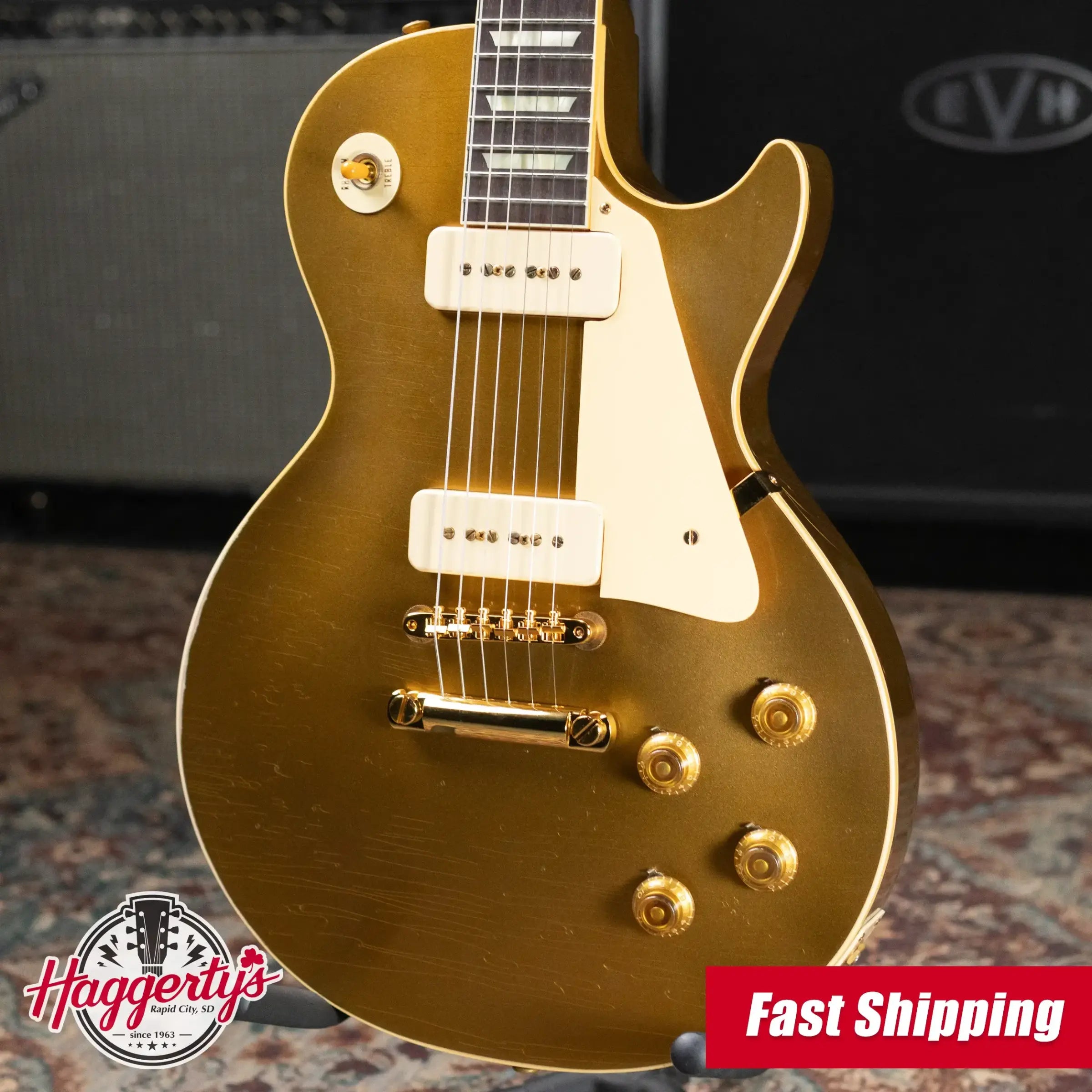 Gibson Custom Shop Limited Edition 1956 Les Paul Standard Reissue Murphy Lab Electric Guitar - All Gold Light Aged with Hardshell Case