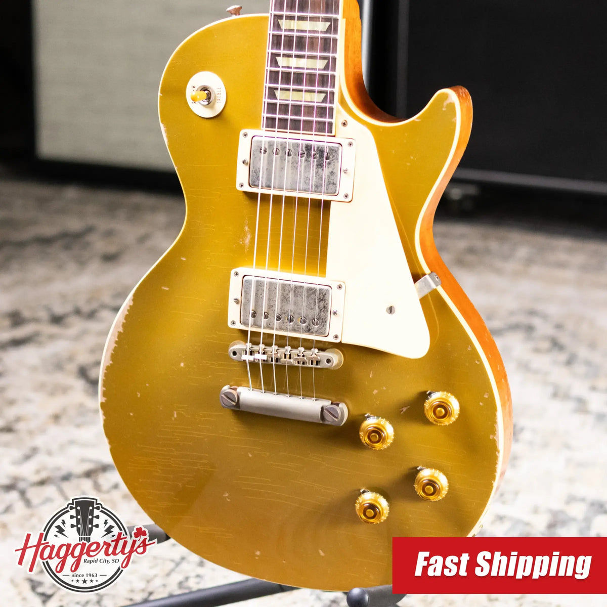 Gibson Custom Shop Limited Edition 1957 Les Paul Standard Reissue Murphy Lab Electric Guitar - Mustard Gold Ultra Heavy Aged with Hardshell Case