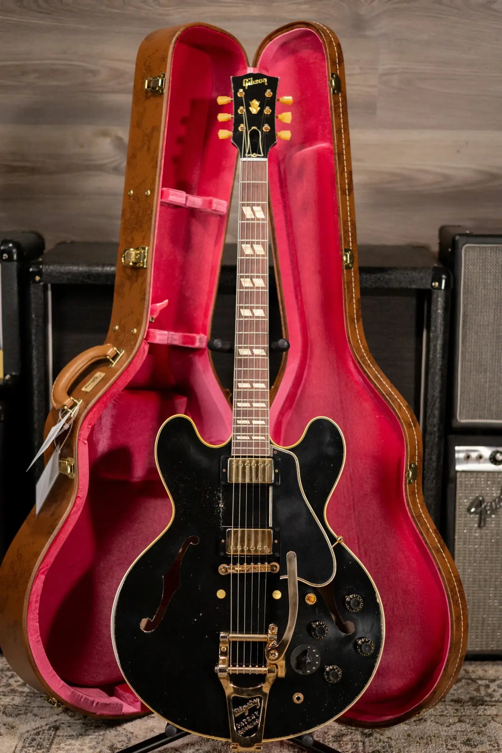 Gibson Custom Shop Limited Edition 1959 ES-345 Varitone Bigsby Reissue Murphy Lab Semi-Hollow Electric Guitar - Ebony Heavy Aged with Hardshell Case