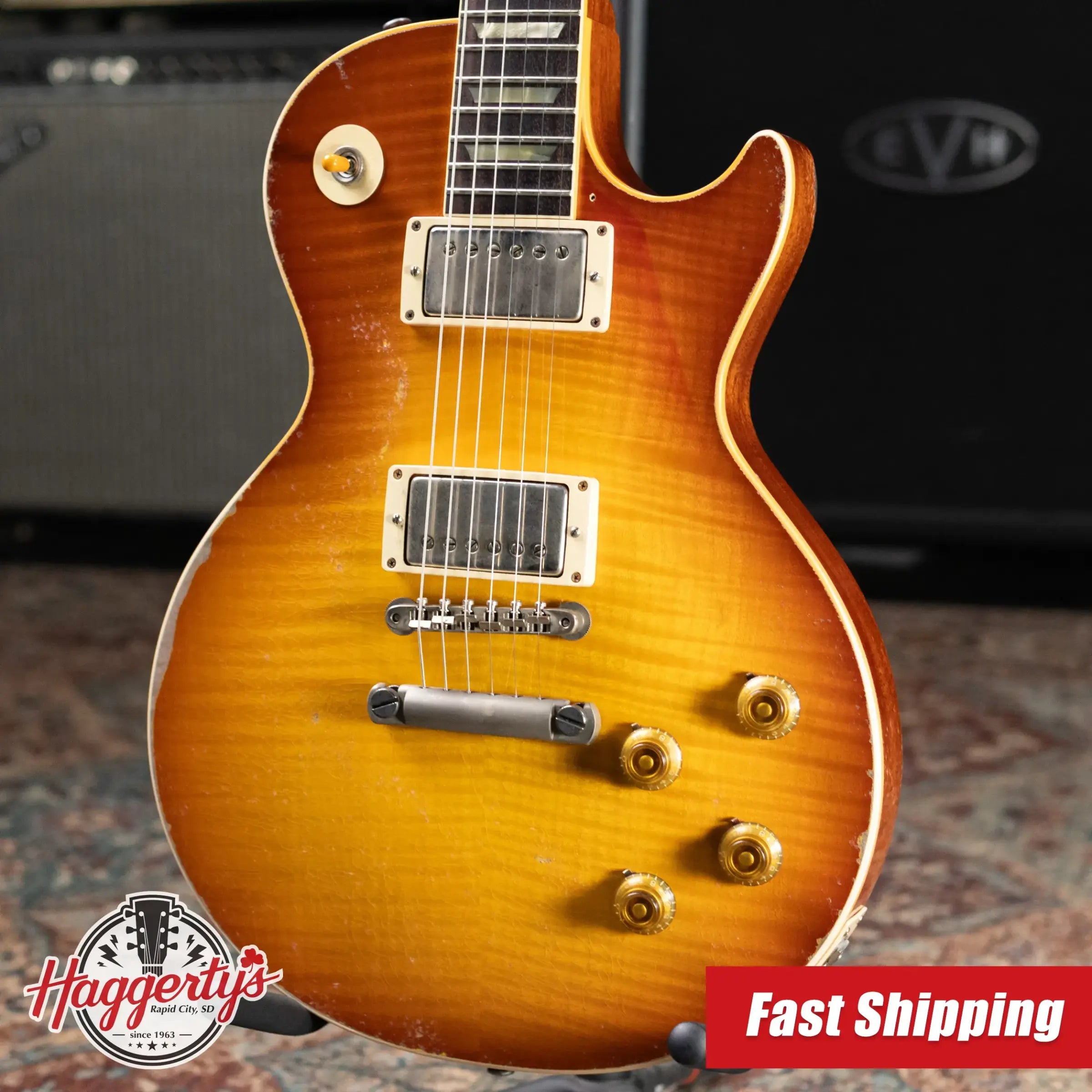 Gibson Custom Shop Limited Edition 1959 Les Paul Standard Reissue Murphy Lab Electric Guitar - Molten Amber Burst Heavy Aged with Hardshell Case