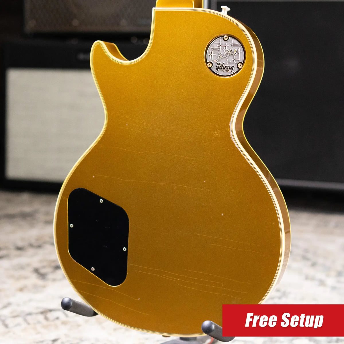 Gibson Custom Shop Limited Edition 1968 Les Paul Custom Reissue Murphy Lab Electric Guitar - Ebony Top, Gold Back with Hardshell Case