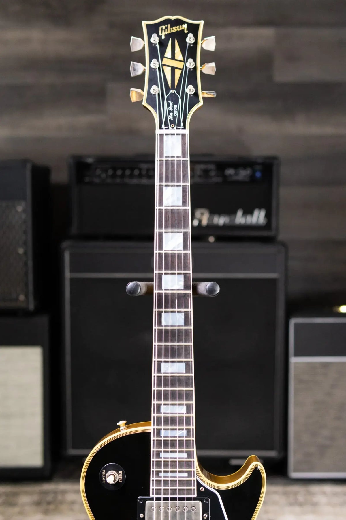 Gibson Custom Shop Limited Edition 1968 Les Paul Custom Reissue Murphy Lab Electric Guitar - Ebony Top, Gold Back with Hardshell Case